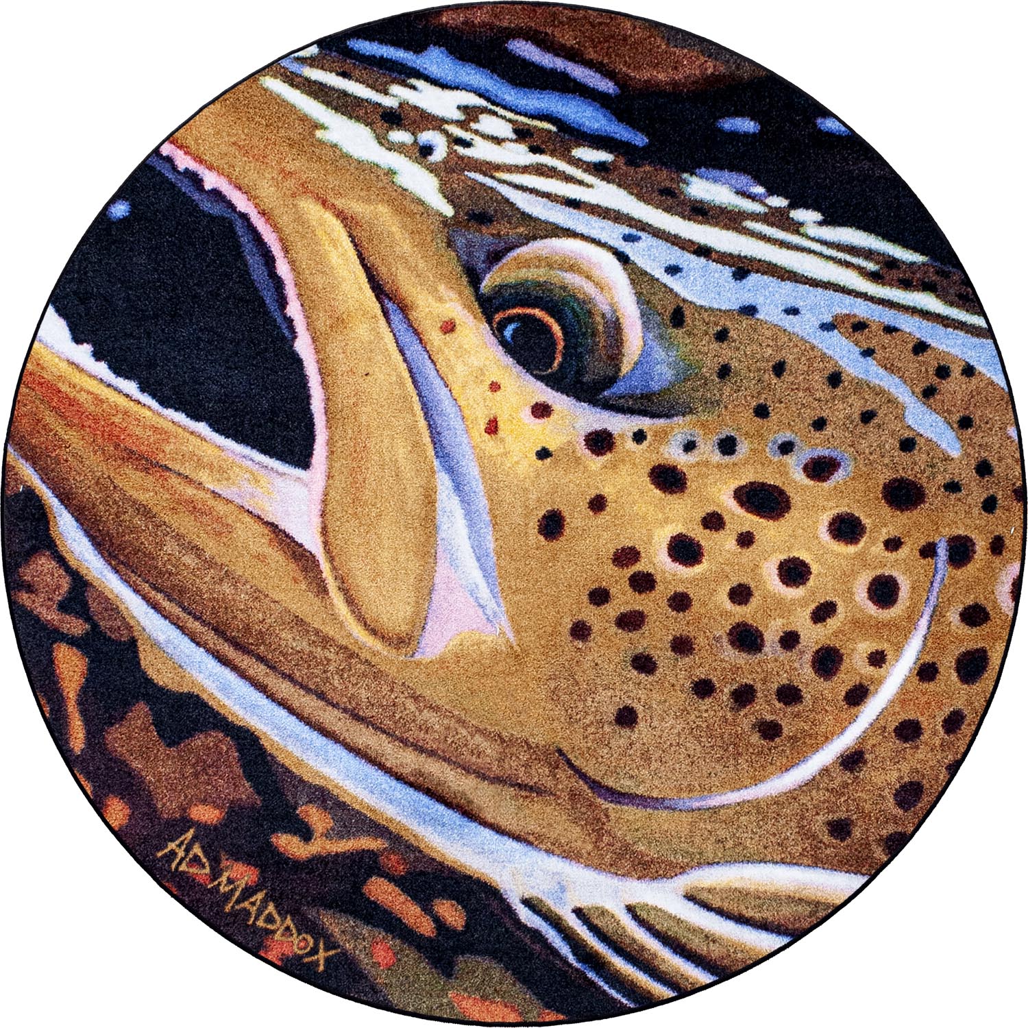 American Dakota AM0300PNT296 8 x 8 (ft) Tufted Nylon Paint Round Indoor Lodge Area rug