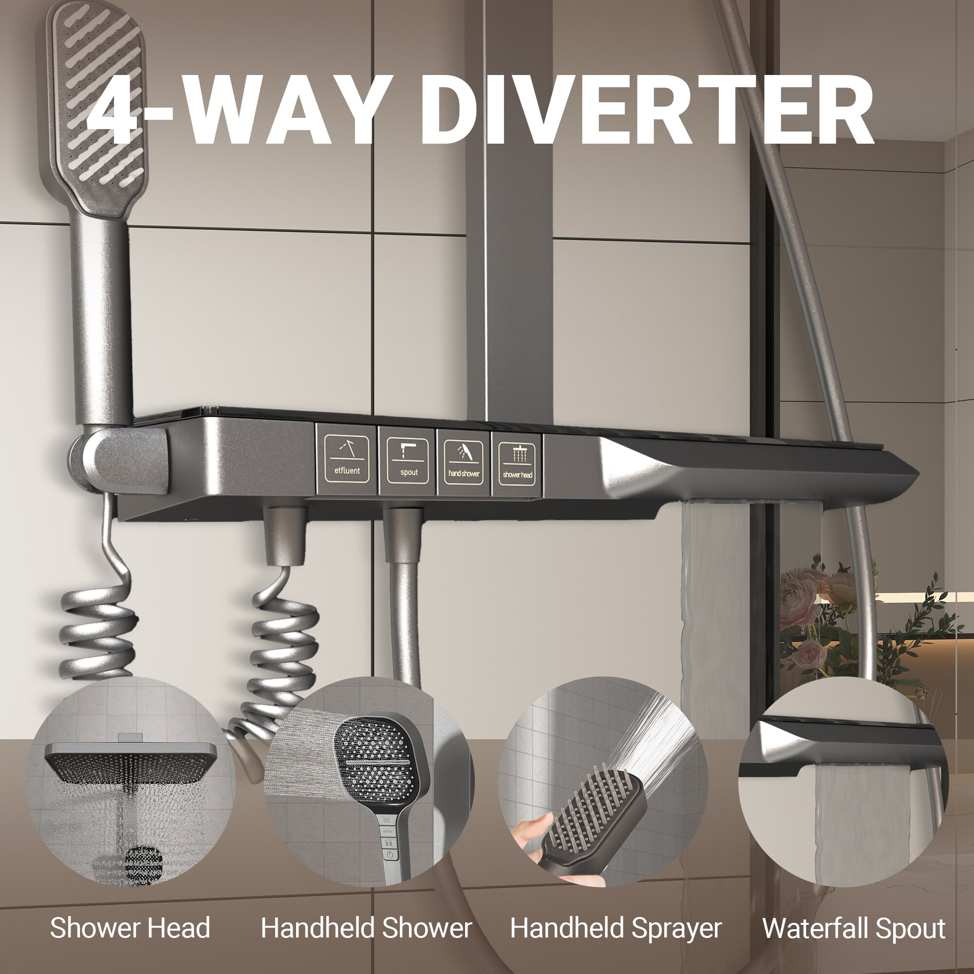 LUCKY ONE MD-MB-6105 Showerhead-Bar-Panels - View #10
