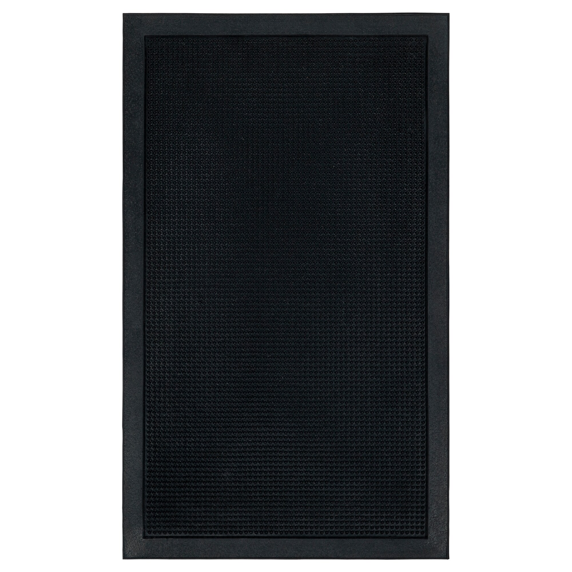 Ottomanson Rubber Doormat 3 ft. x 5 ft. Collection Area Rug, Black