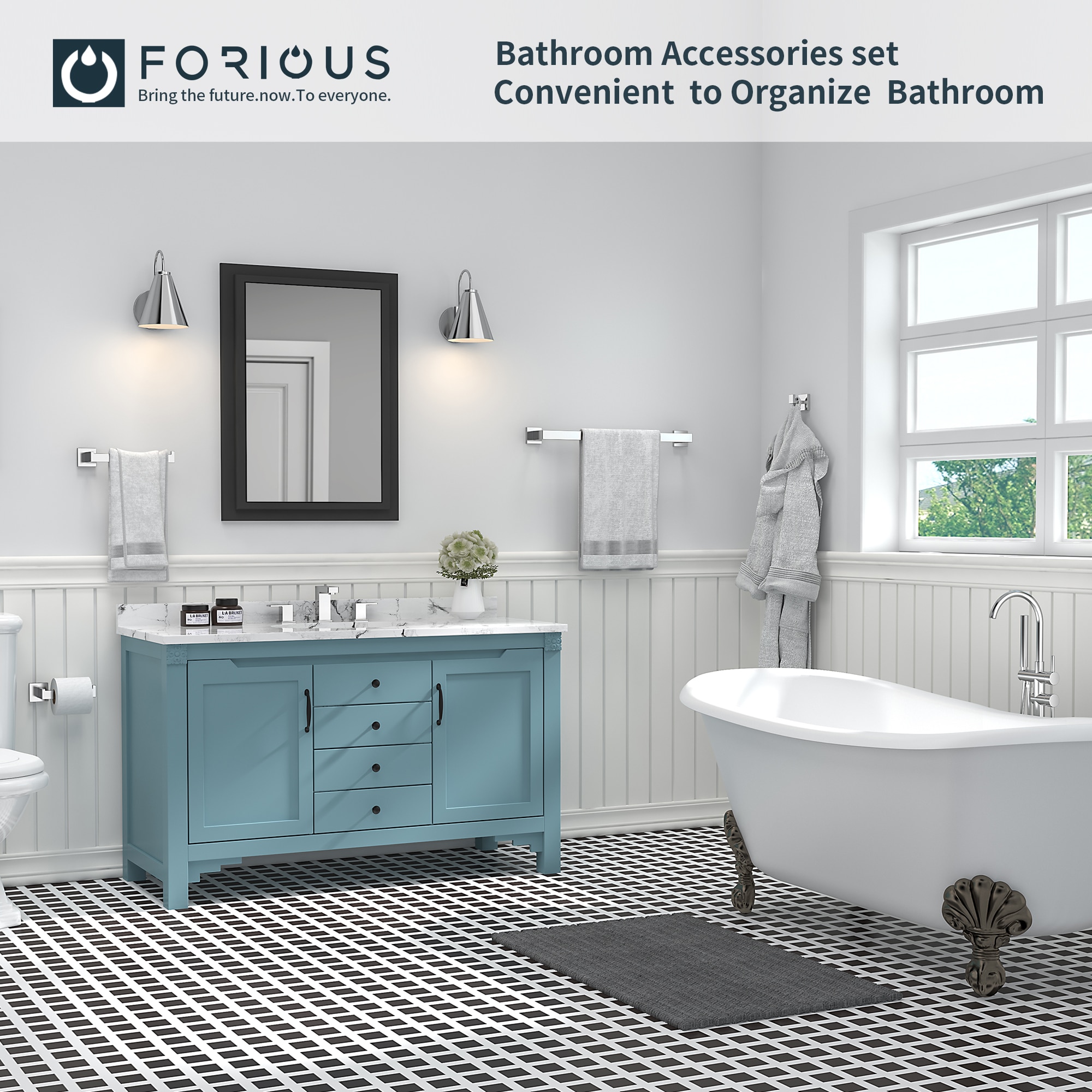 FORIOUS LL19002CH5A Decorative-Bath-Hardware-Kits - View #2