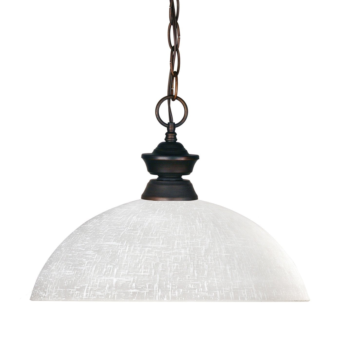 Z-Lite 100701OB-DWL14 Riviera 1 -Light Olde bronze Transitional Textured glass Dome Medium Hanging Pendant light