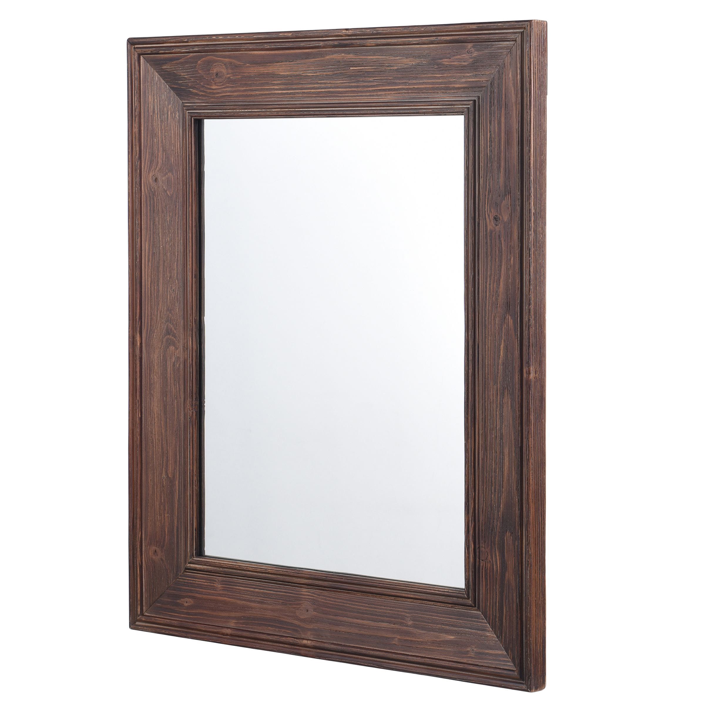 Oliver Chestnut Stained Solid Wood Rectangular Wall Mirror