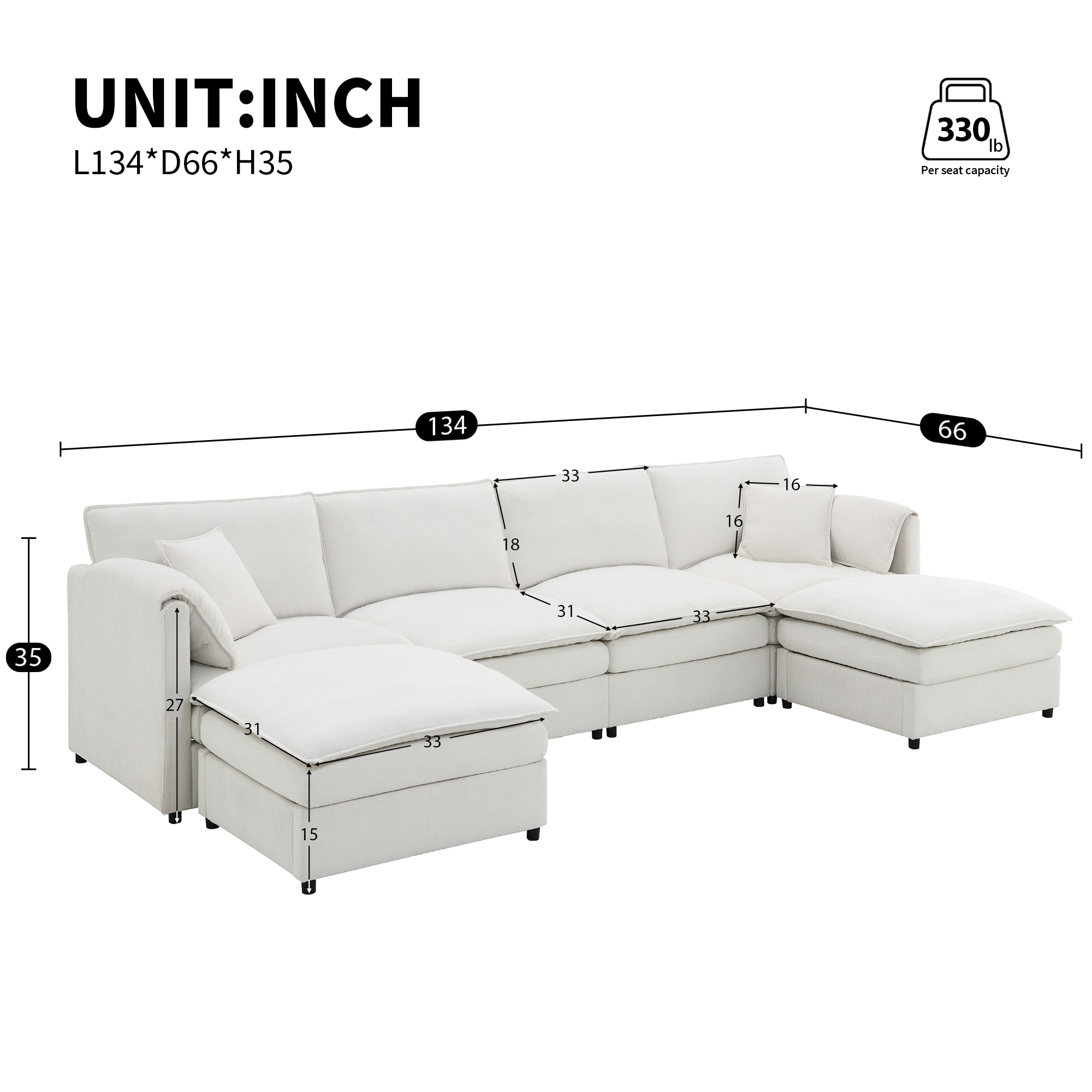 ModernLuxe GS009057AAW Sofas-Loveseats - View #19