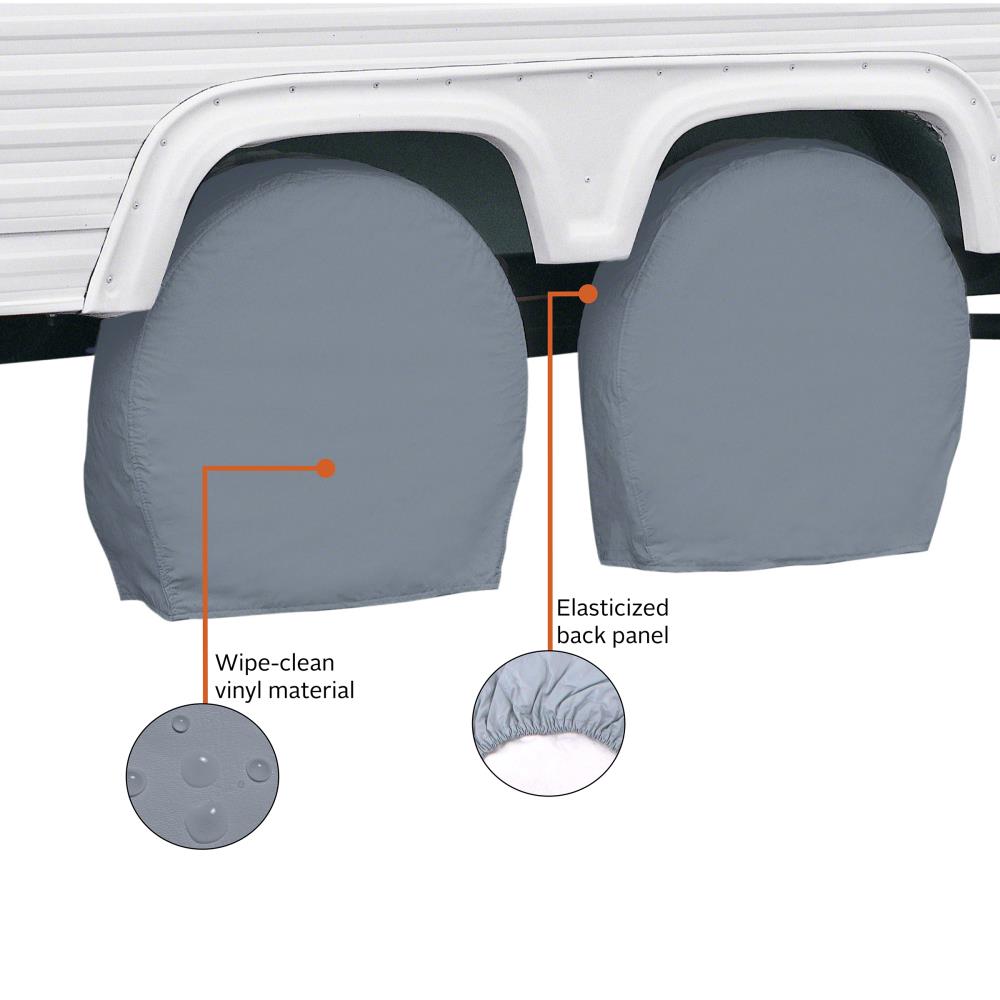 Classic Accessories Over Drive Grey RV Wheel Cover 21-in- 24-in Diameter,  8.25-in Tire Width at