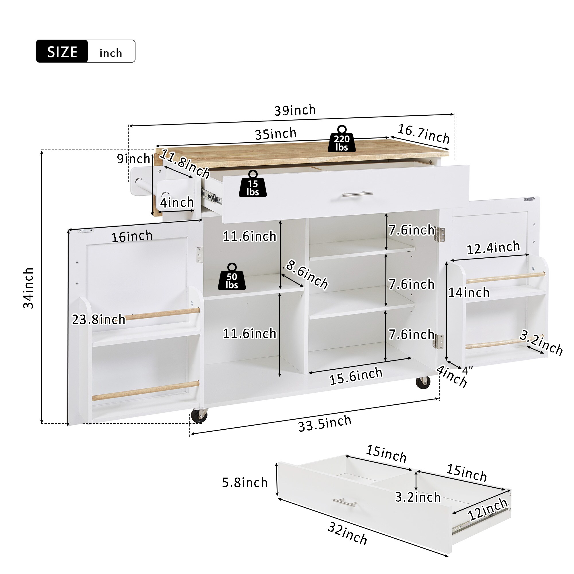 Kahomvis KK-QPO2-1W Kitchen-Furniture - View #3