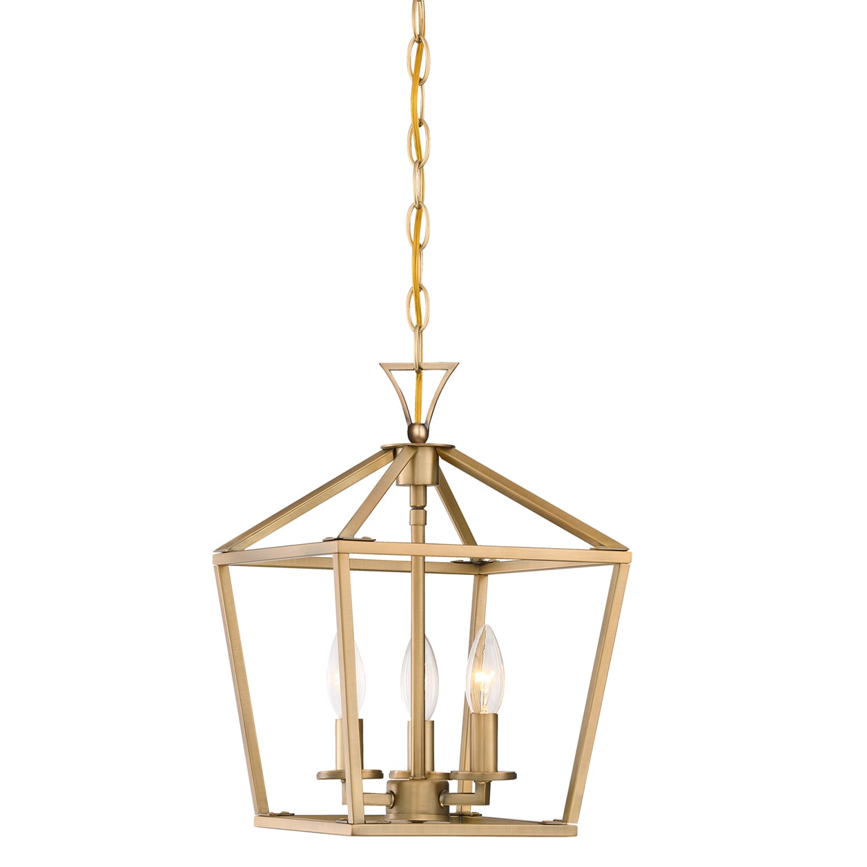 Savoy House Essentials 3-420-3-322 Essentials 3 -Light Warm Brass Transitional Geometric Medium Hanging Pendant light