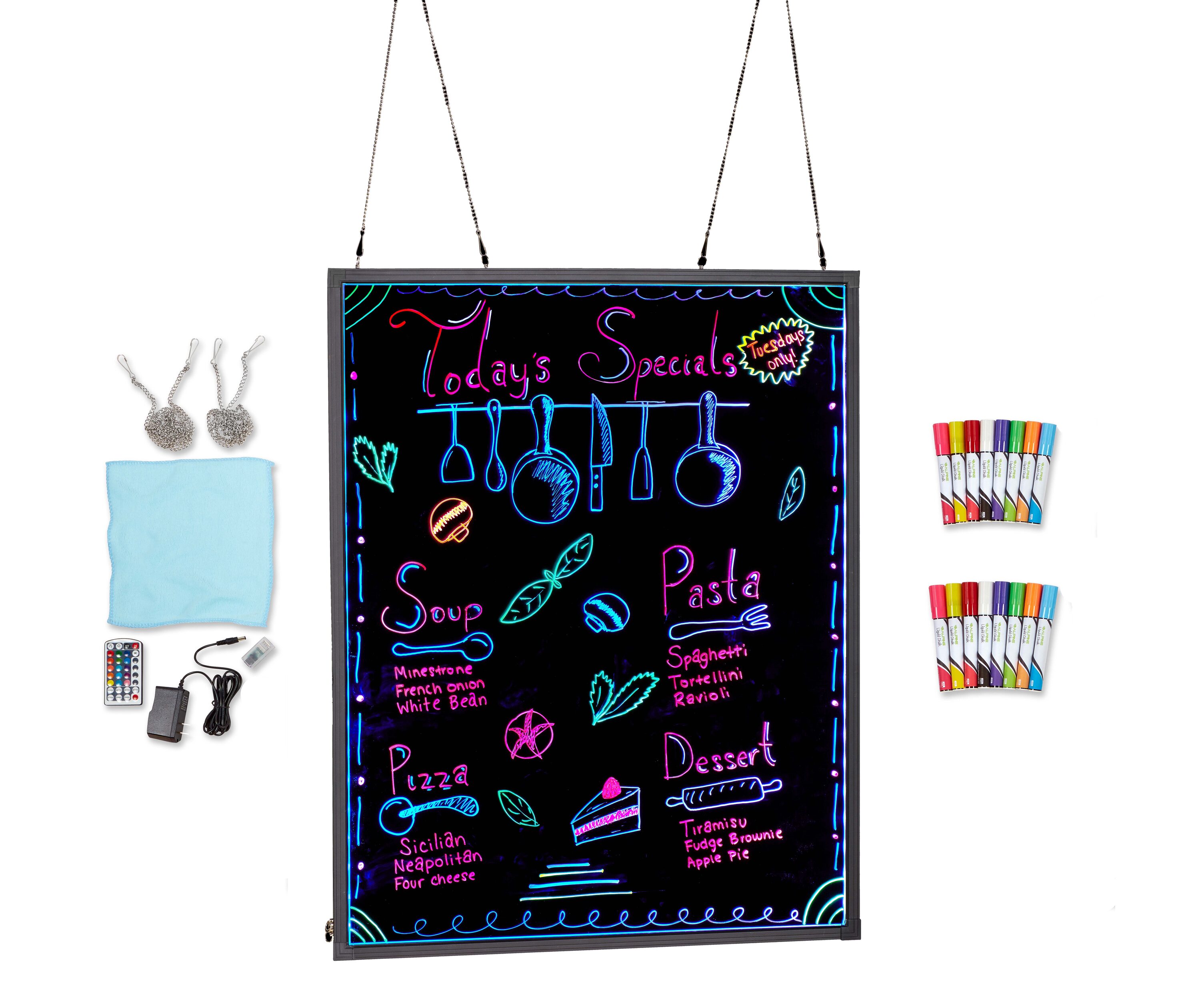 Alpine Industries Illuminated Multi-function Message Writing Board 39.4-in  Multi-function LED Message Board Lighted Sign in the Lighted Signs  department at