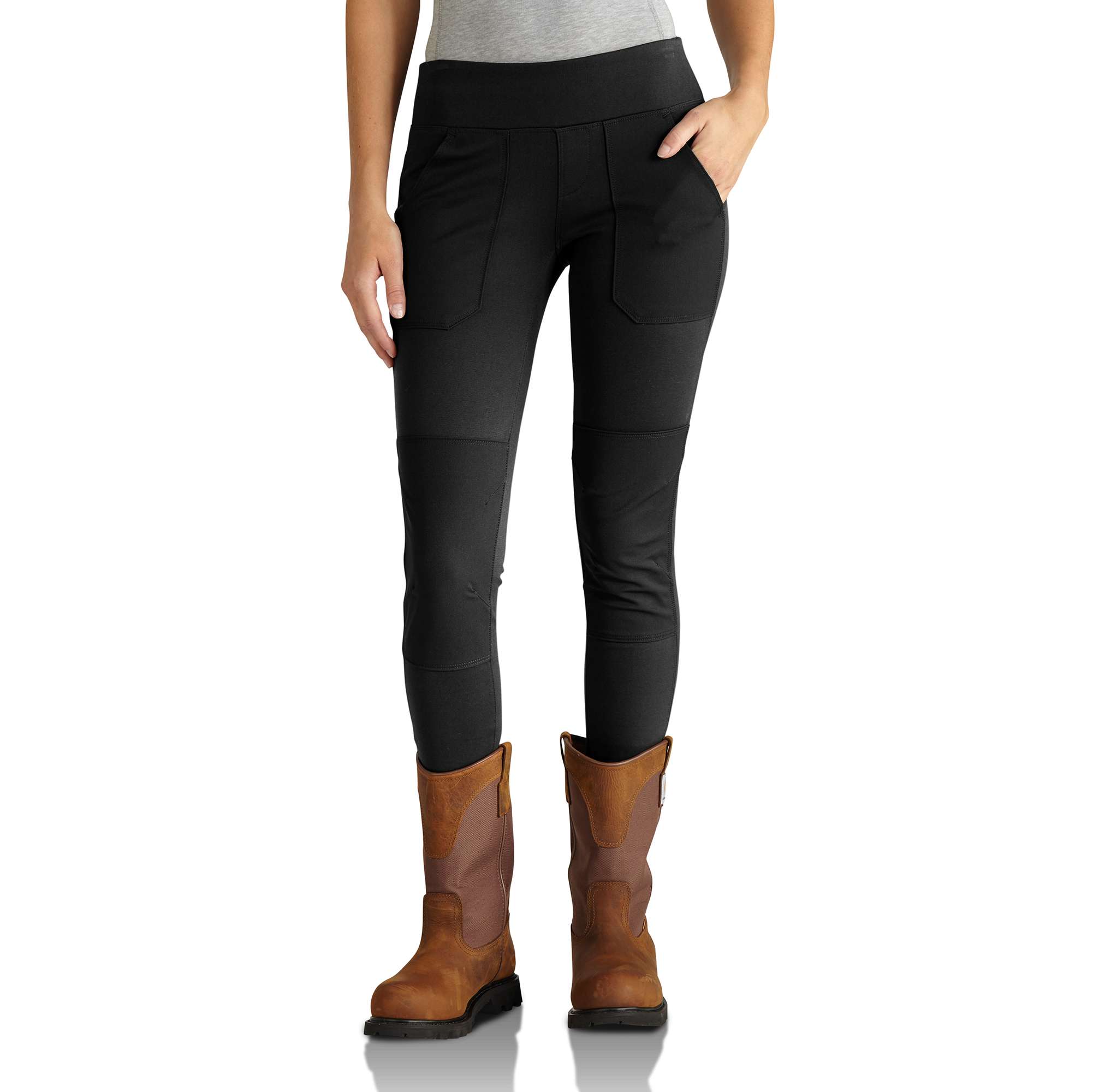Carhartt Women's Skinny Fit Black Knit (Large) in the Pants