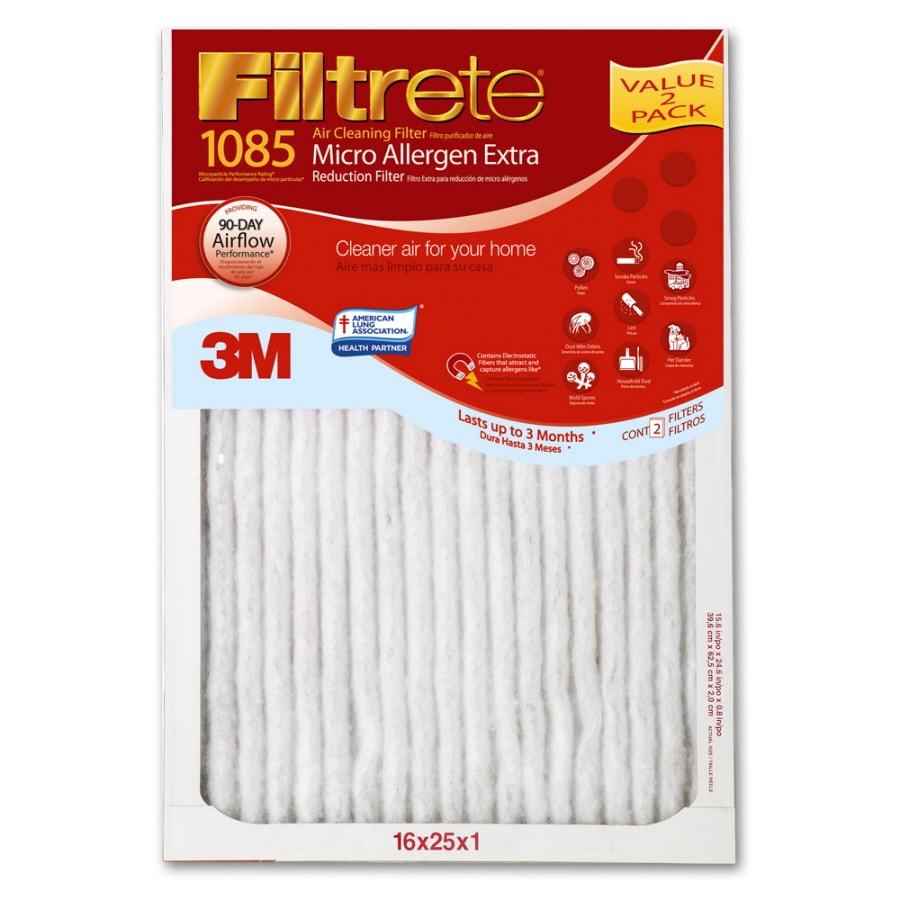 Filtrete 9828-2PK 18-in W x 30-in L x 1-in MERV 11 Electrostatic pleated Air Filter 2 -Pack