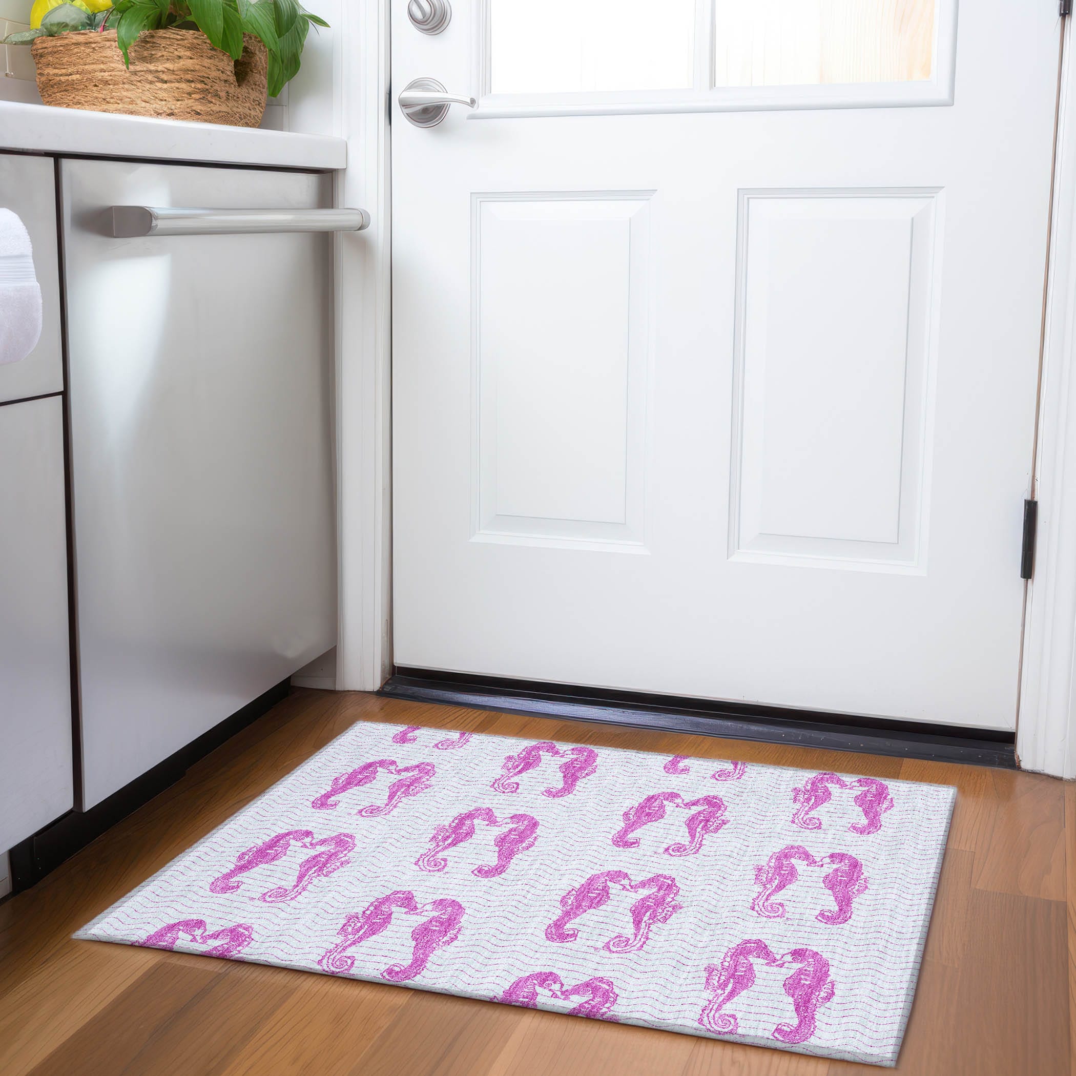 Addison Rugs AMF194PI20X30 Mayfield AMF194PI 2 x 3 (ft) Loomed Polyester Pink Rectangular Indoor Geometric Machine washable Area rug
