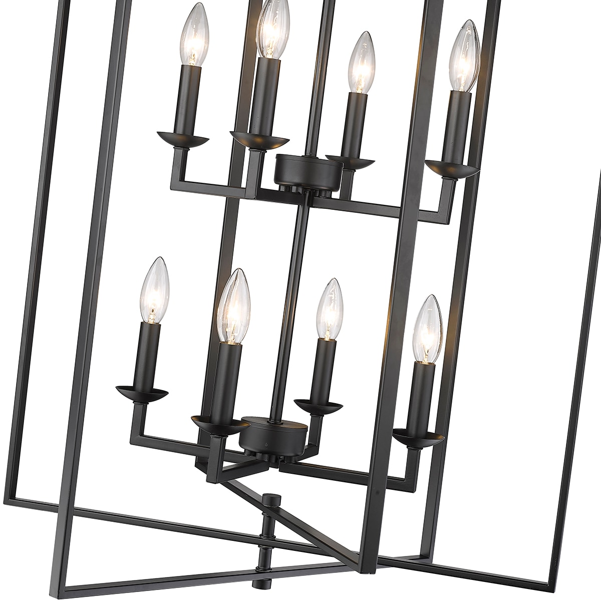 Nellis Matte Black 8-Light Geometric Pendant Chandelier