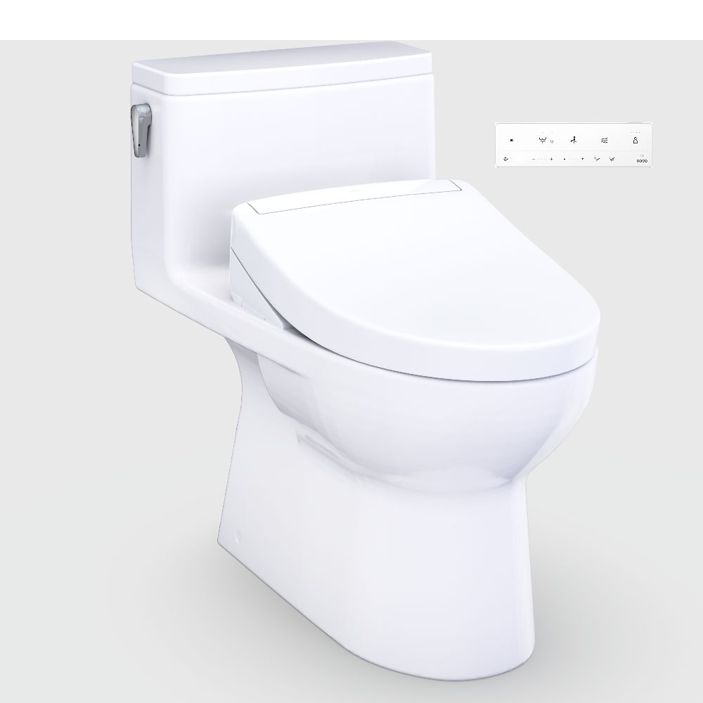 TOTO - Redington Cotton White Elongated Chair height 12-in Rough-In WaterSense 1.0 GPF Soft Close...