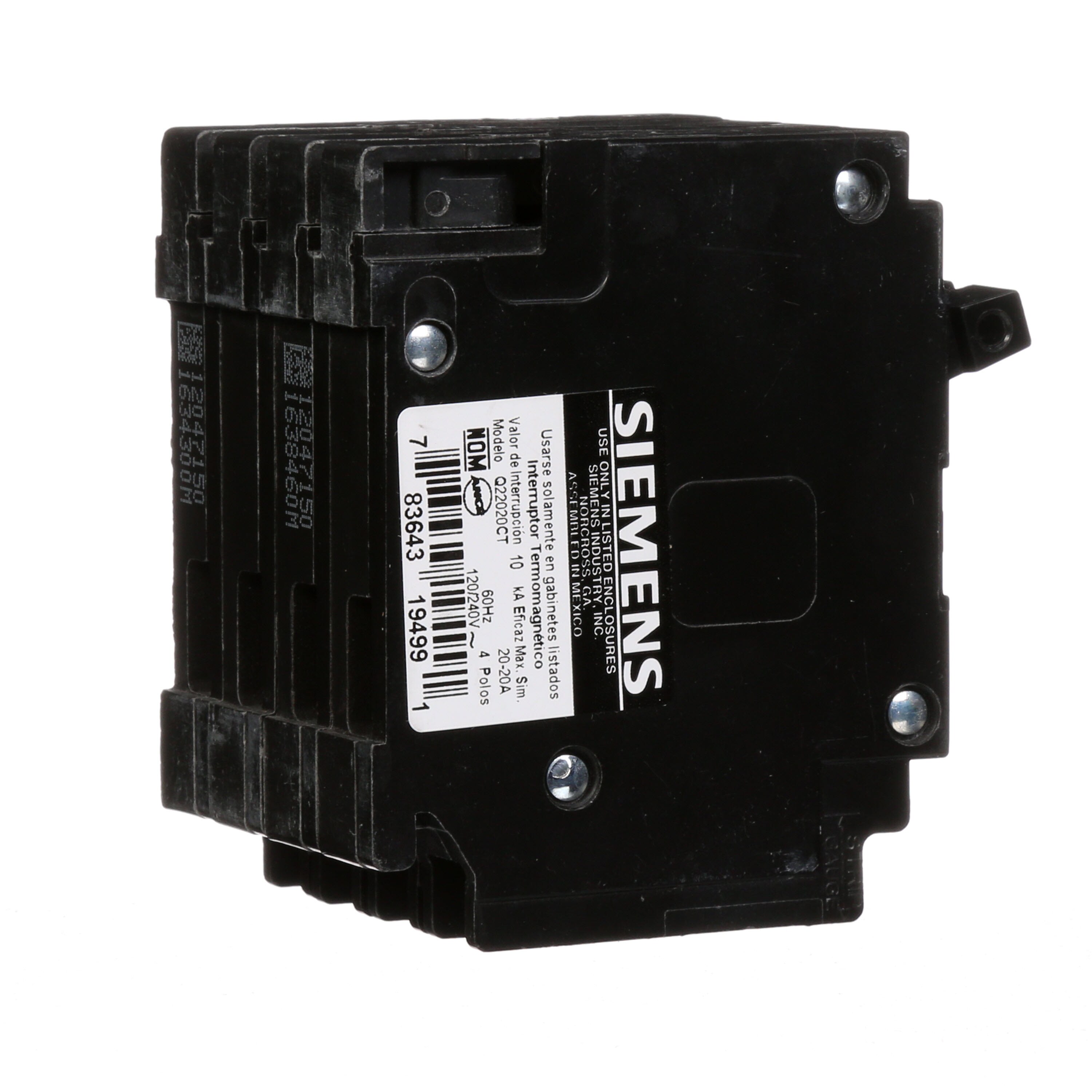 Siemens Q220 Circuit Breaker 2 Pole 20 Amp G14 for sale online 
