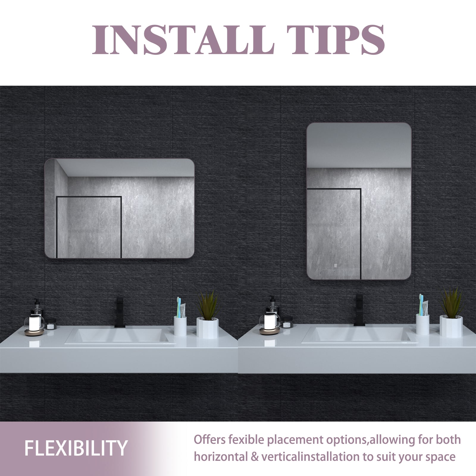 WELLFOR BFB64DHT-WF Framed-Bath-Mirrors - View #3