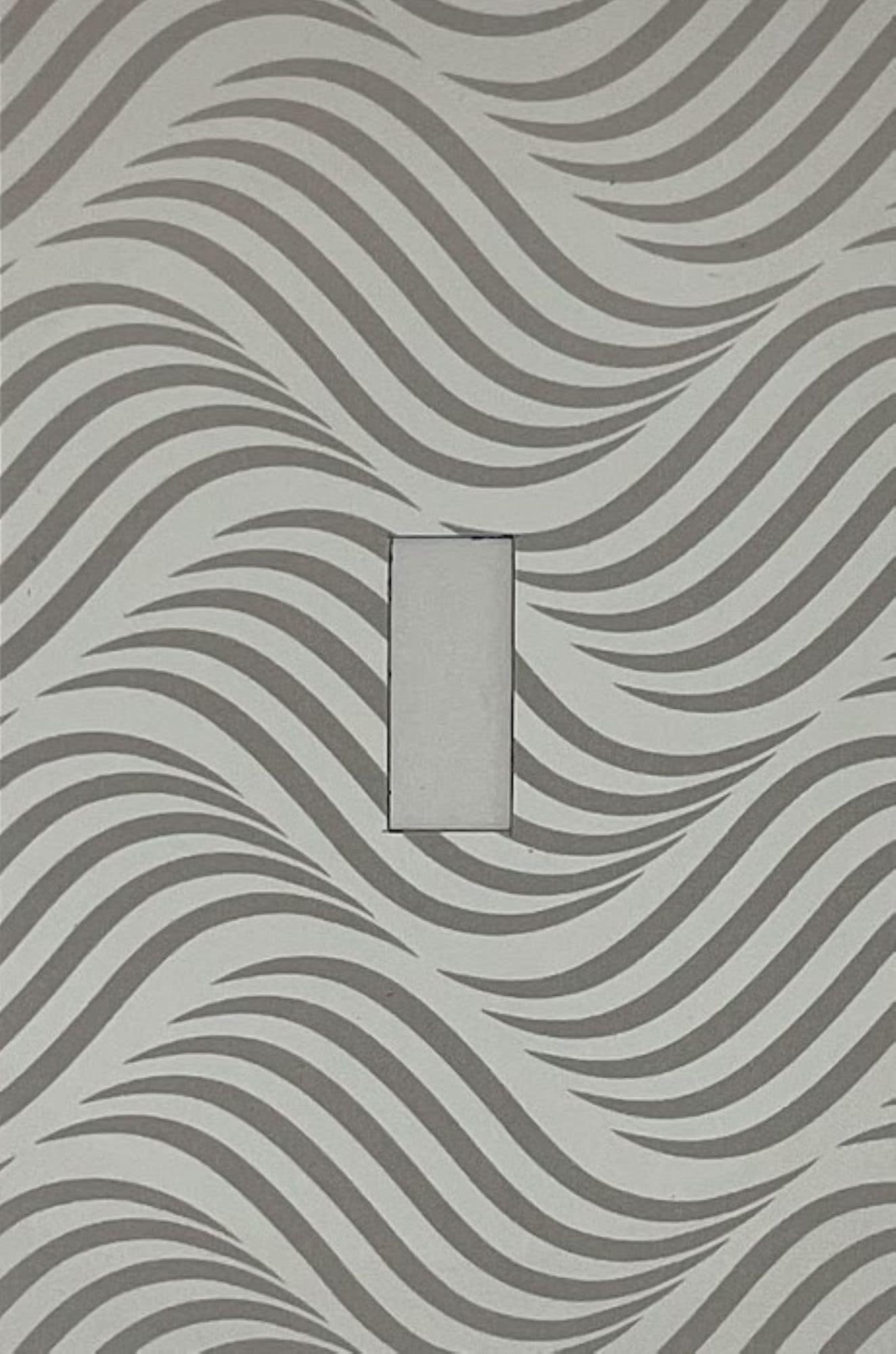 Switch Ups 424154 Insert 1 -Gang Jumbo Size Magnetic Wavy Gray Polyresin Indoor Toggle Wall Plate