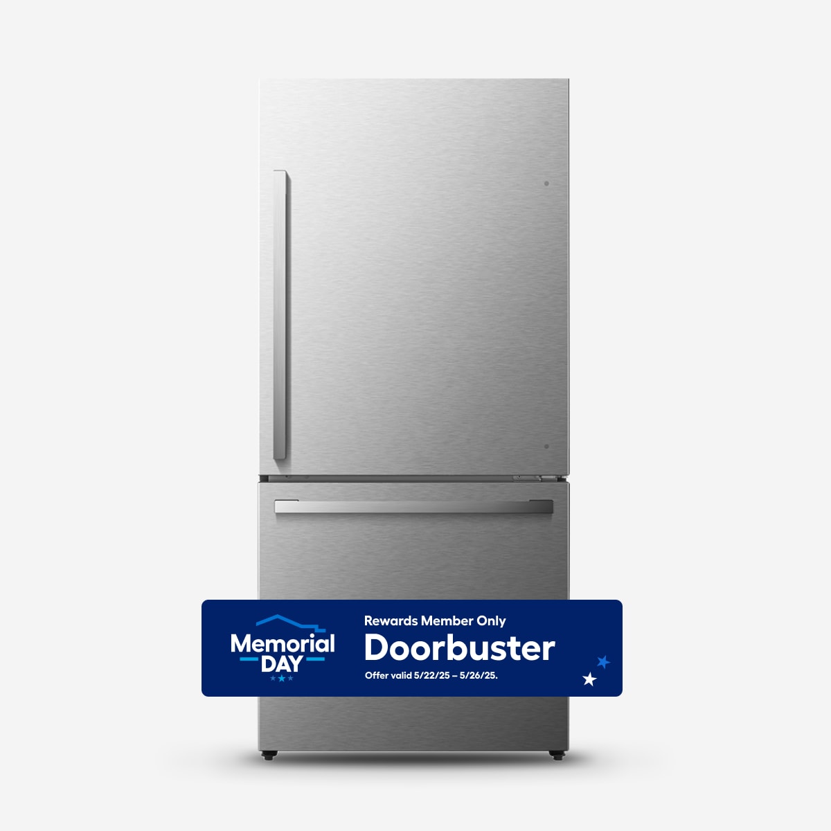 Hisense HRB171N6ASE 17.2-cu ft Counter-Depth Bottom-Freezer Refrigerator Fingerprint Resistant Stainless Steel ) ENERGY STAR Certified