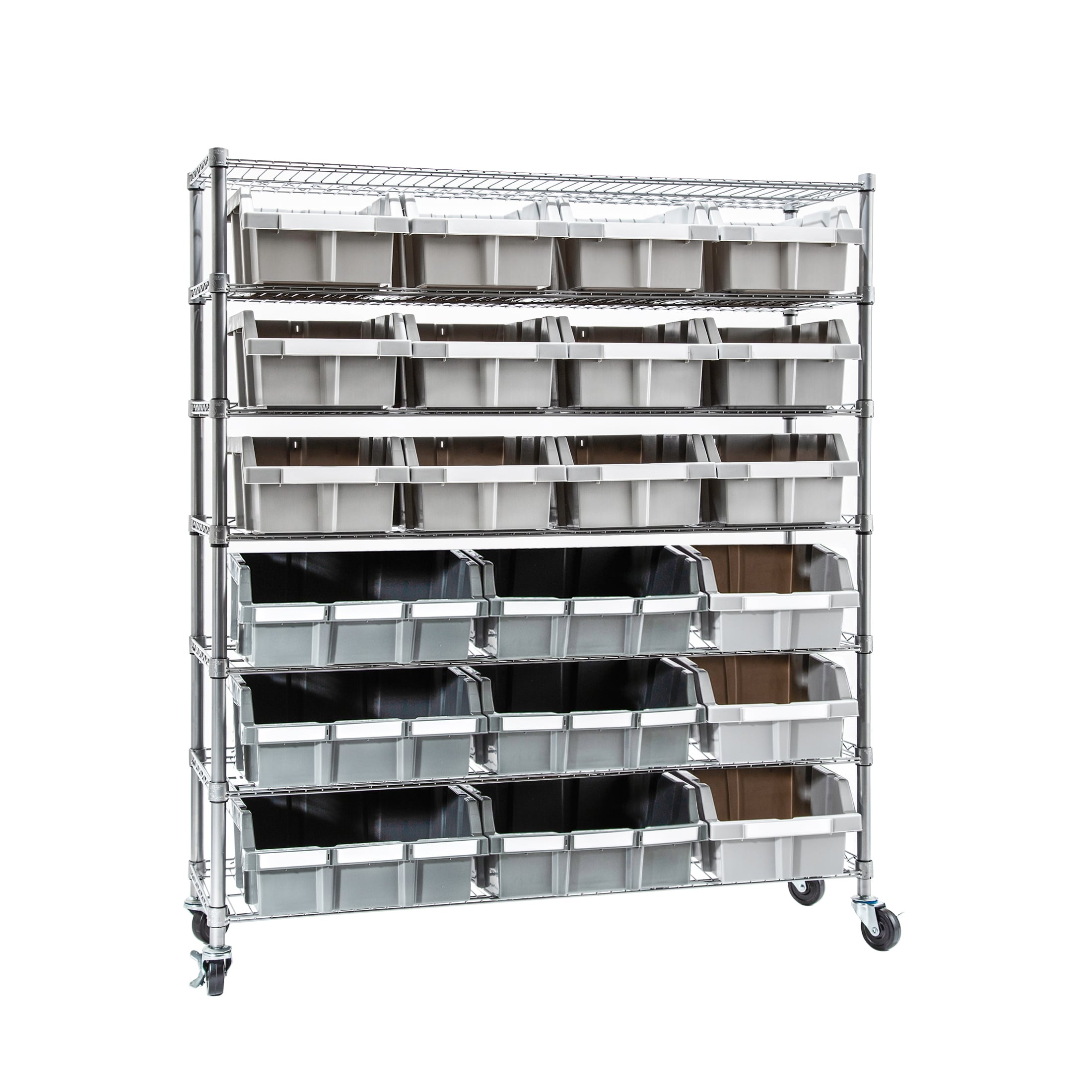 Seville Classics Steel Heavy Duty 7-Tier Utility Shelving Unit (36-in W x  14-in D x 56-in H), Chrome in the Freestanding Shelving Units department at