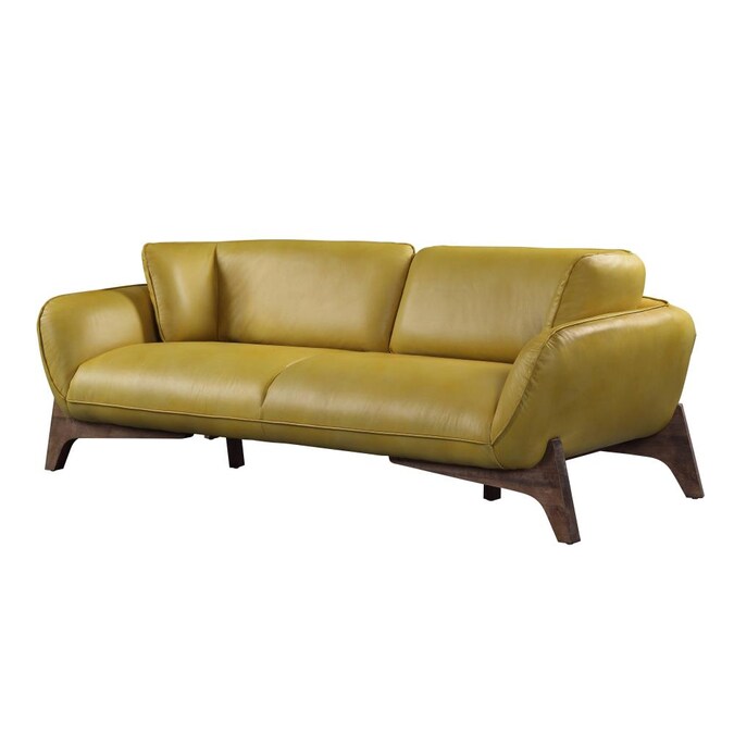 Acme Furniture Pesach Modern Mustard, Acme Leather Sofa