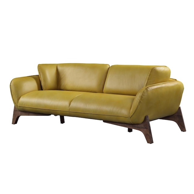 Acme Furniture Pesach Modern Mustard, Mustard Yellow Leather Furniture
