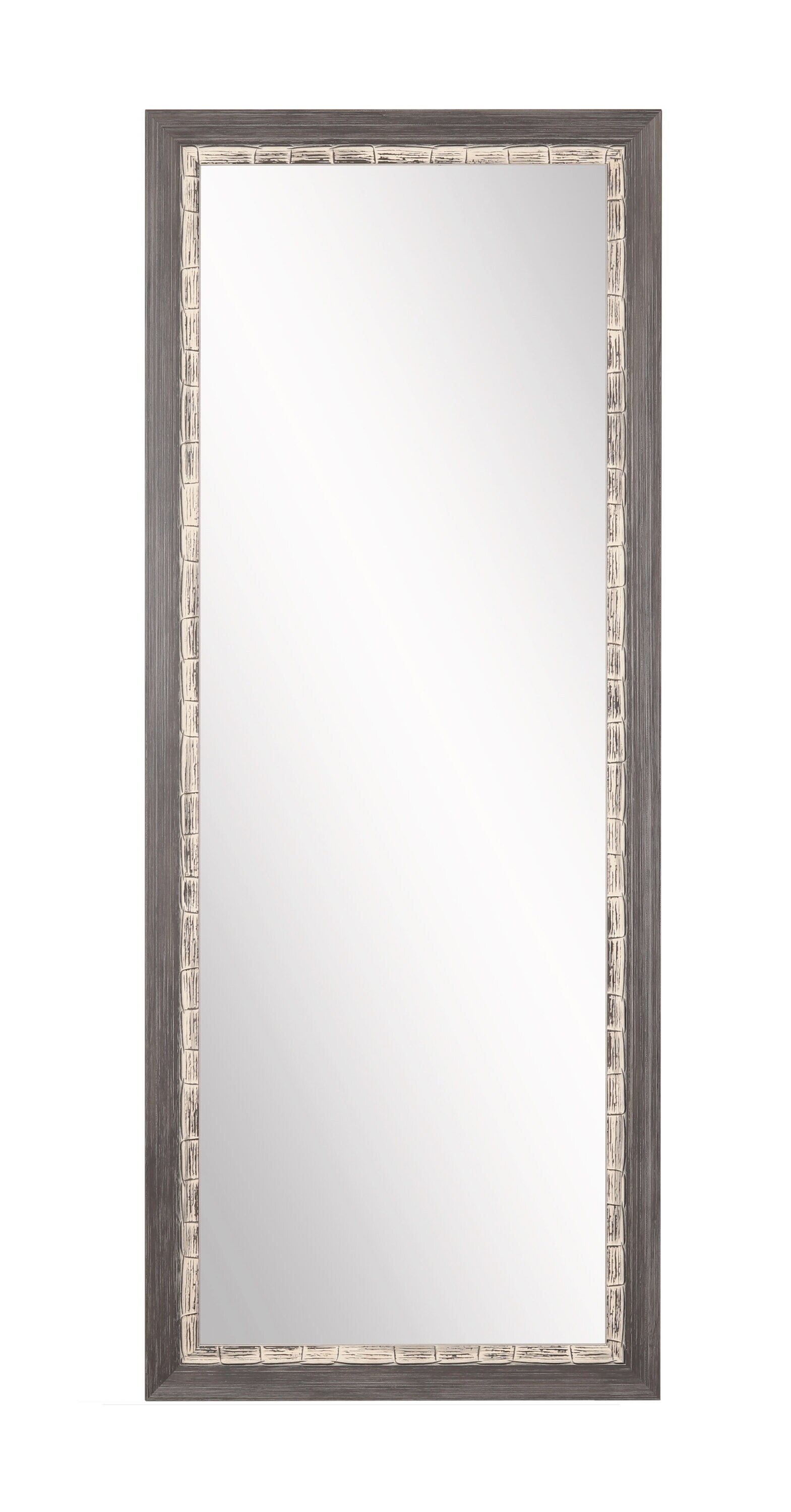 BrandtWorks BM021T 32-Inches W x 71.0-Inches H Rectangle Dark Gray/Brown/Cream/Weathered Framed Full Length Wall Mirror
