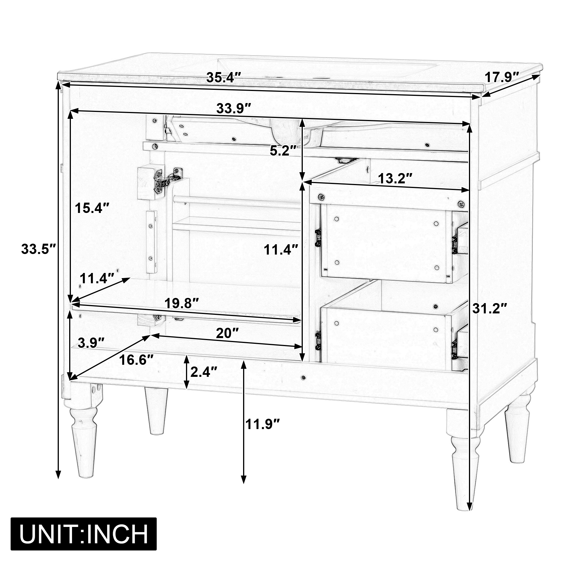 ModernLuxe L3P-N725P356064K Bath-Vanity-Combo - View #3