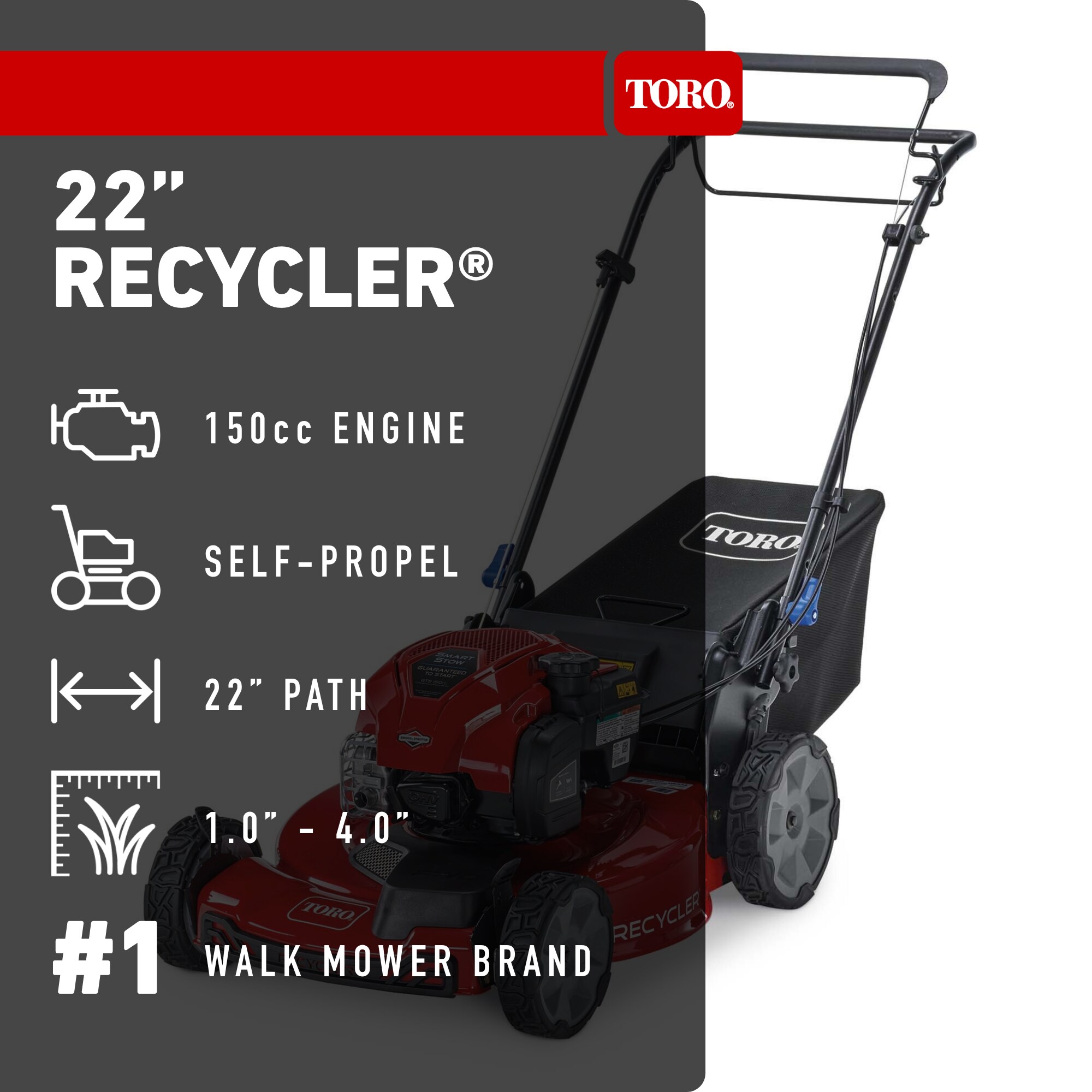 Toro Recycler 22-in Gas Self-propelled Lawn Mower with 150-cc Briggs and Stratton Engine