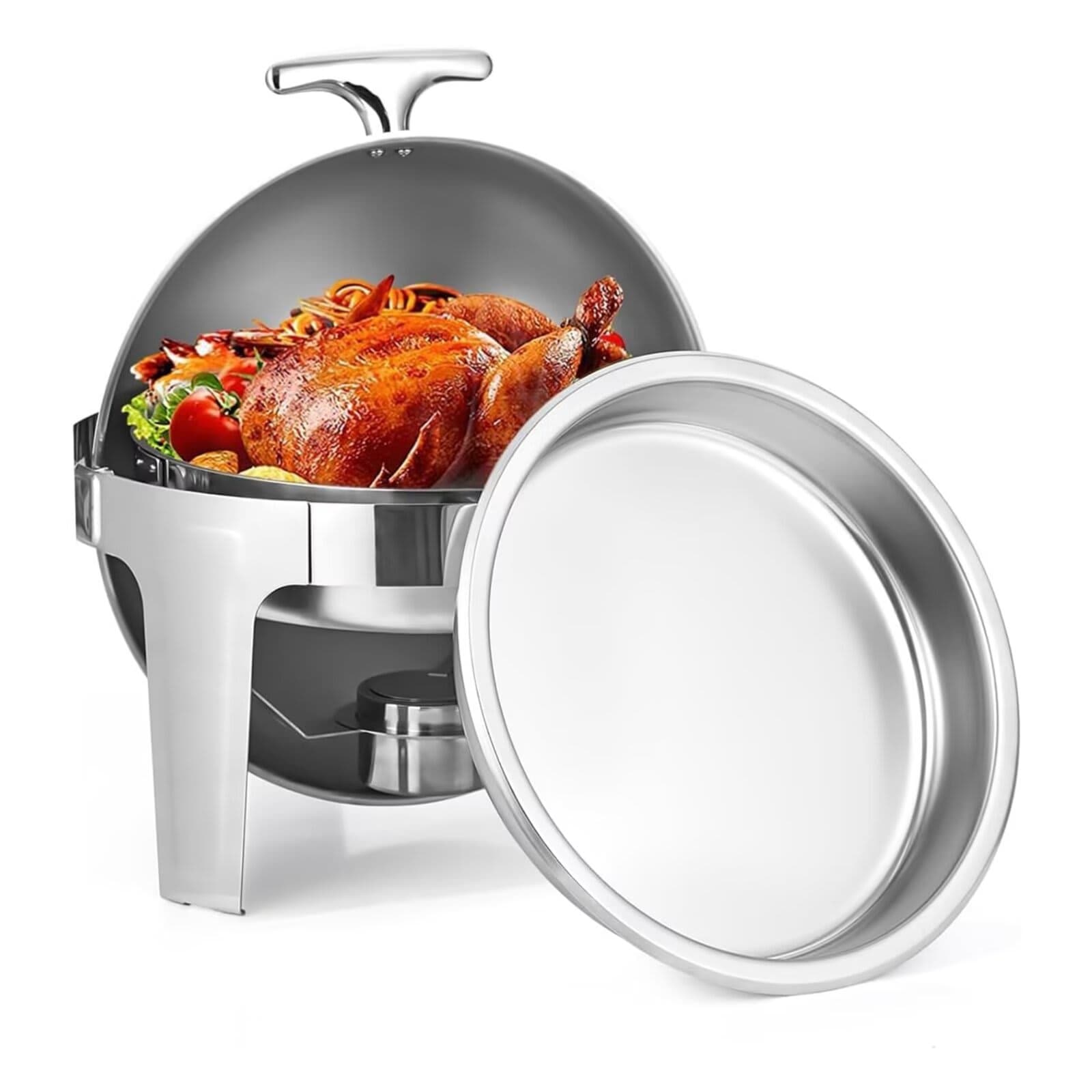WhizMax JXNAG-PHO-0YLOWEJD 6.8QT High Grade Stainless Steel Chafer Set Rectangular Buffet Stove and Catering Warmer Server - Complete Chafing Dish Buffet Set for Events and Parties