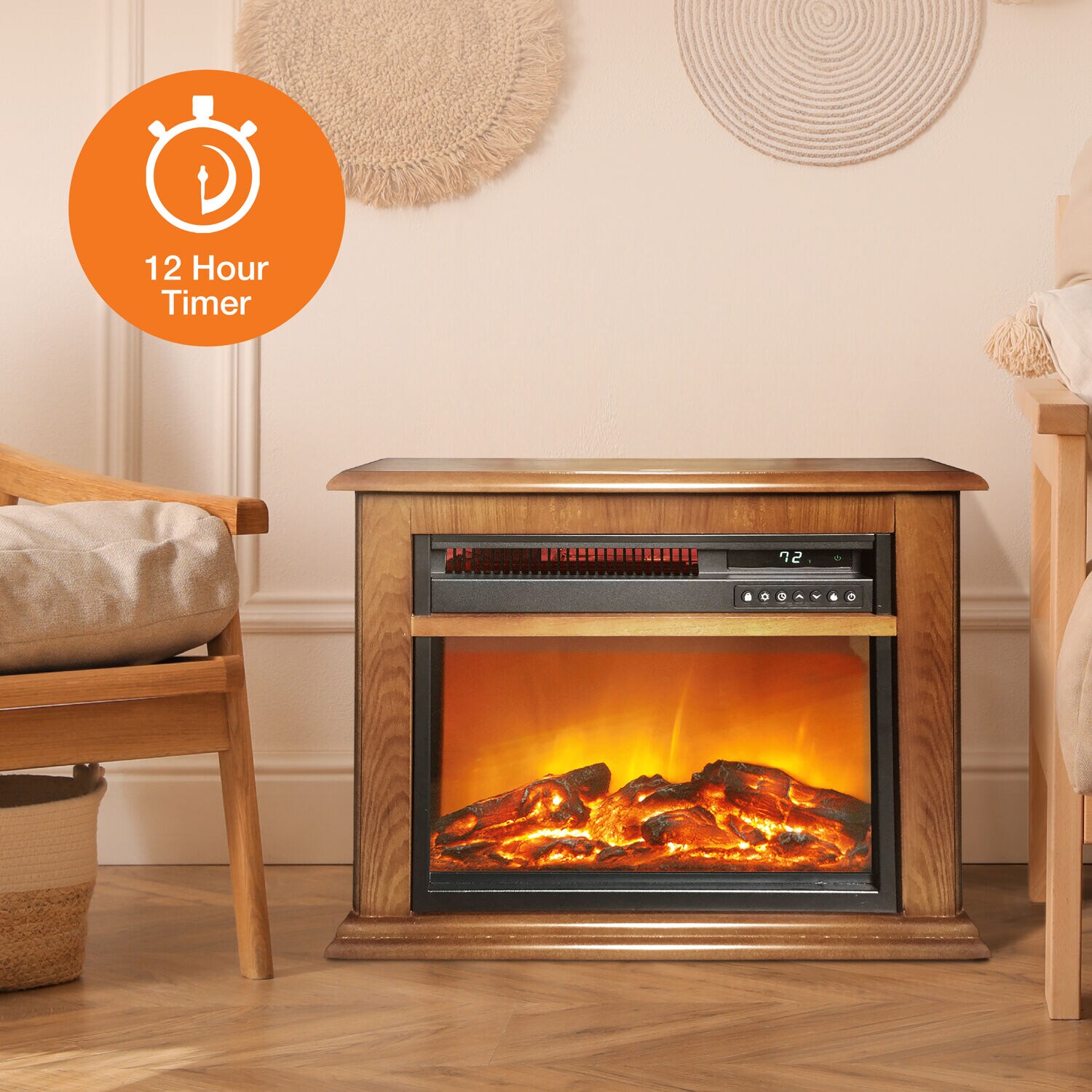 Lifesmart FP1052-OAK Electric-Fireplaces - View #5
