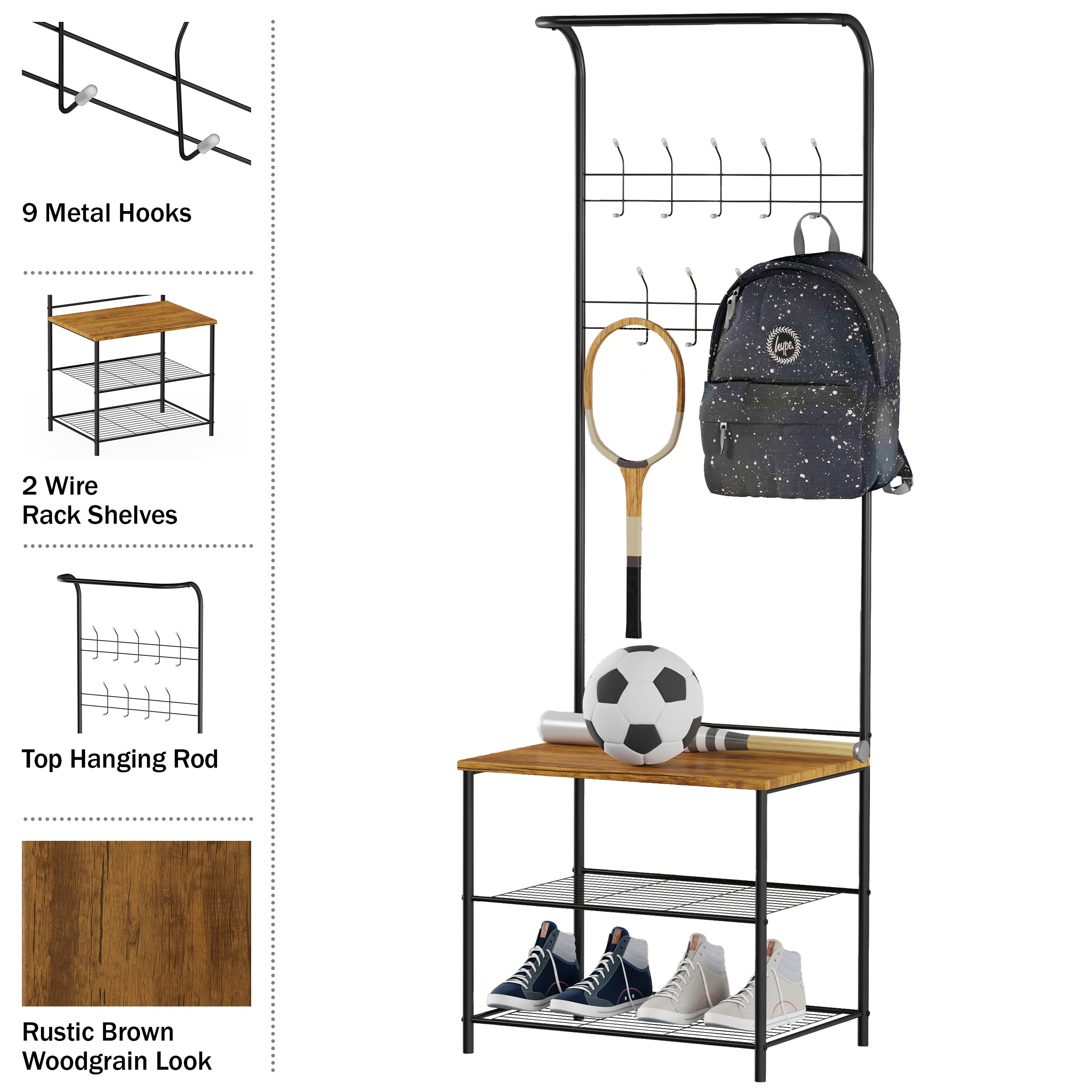 Hastings Home 856323MHJ Coatrack-Stands-Pedestals - View #4