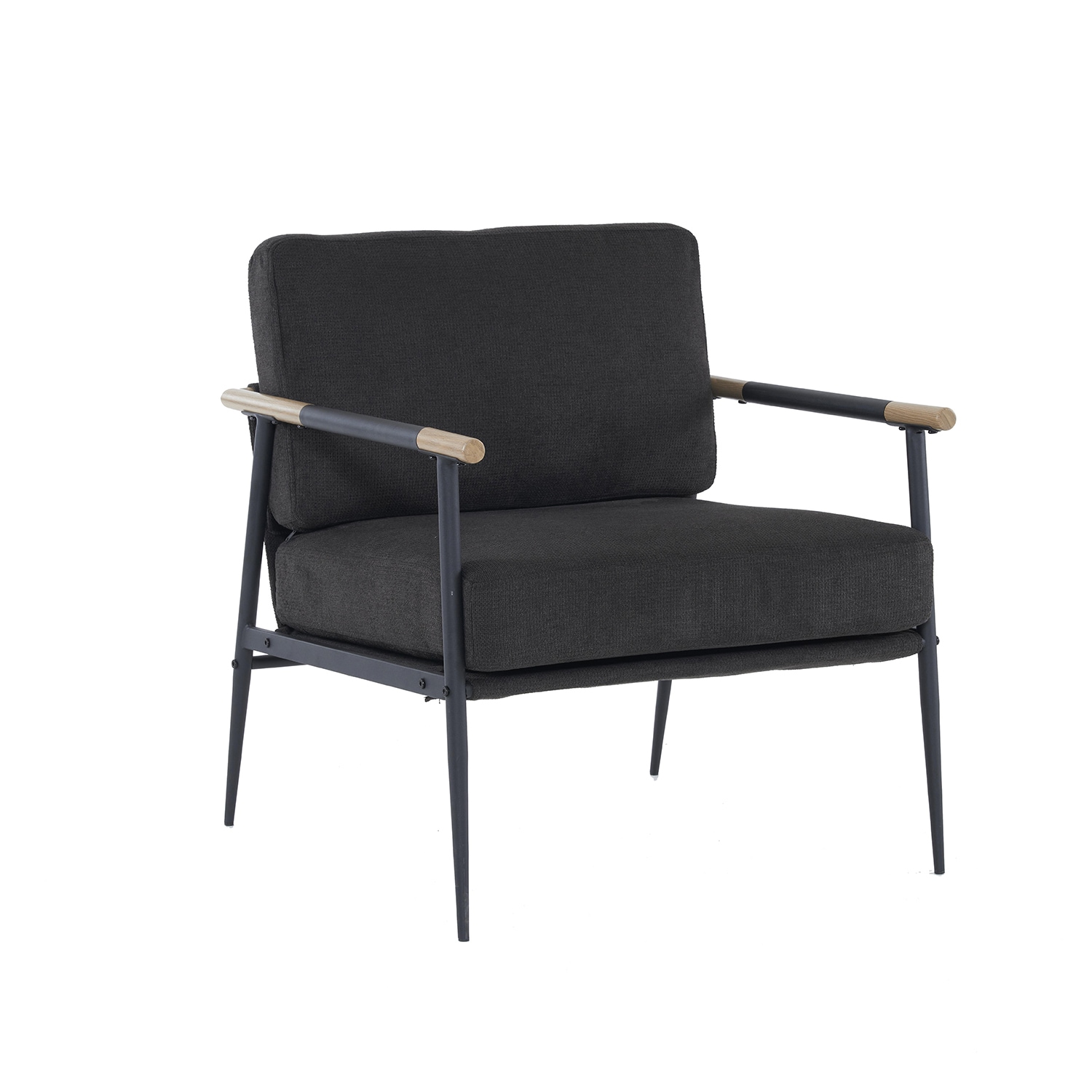 Bybafun YA6100022 Country Black Chenille Accent Chair