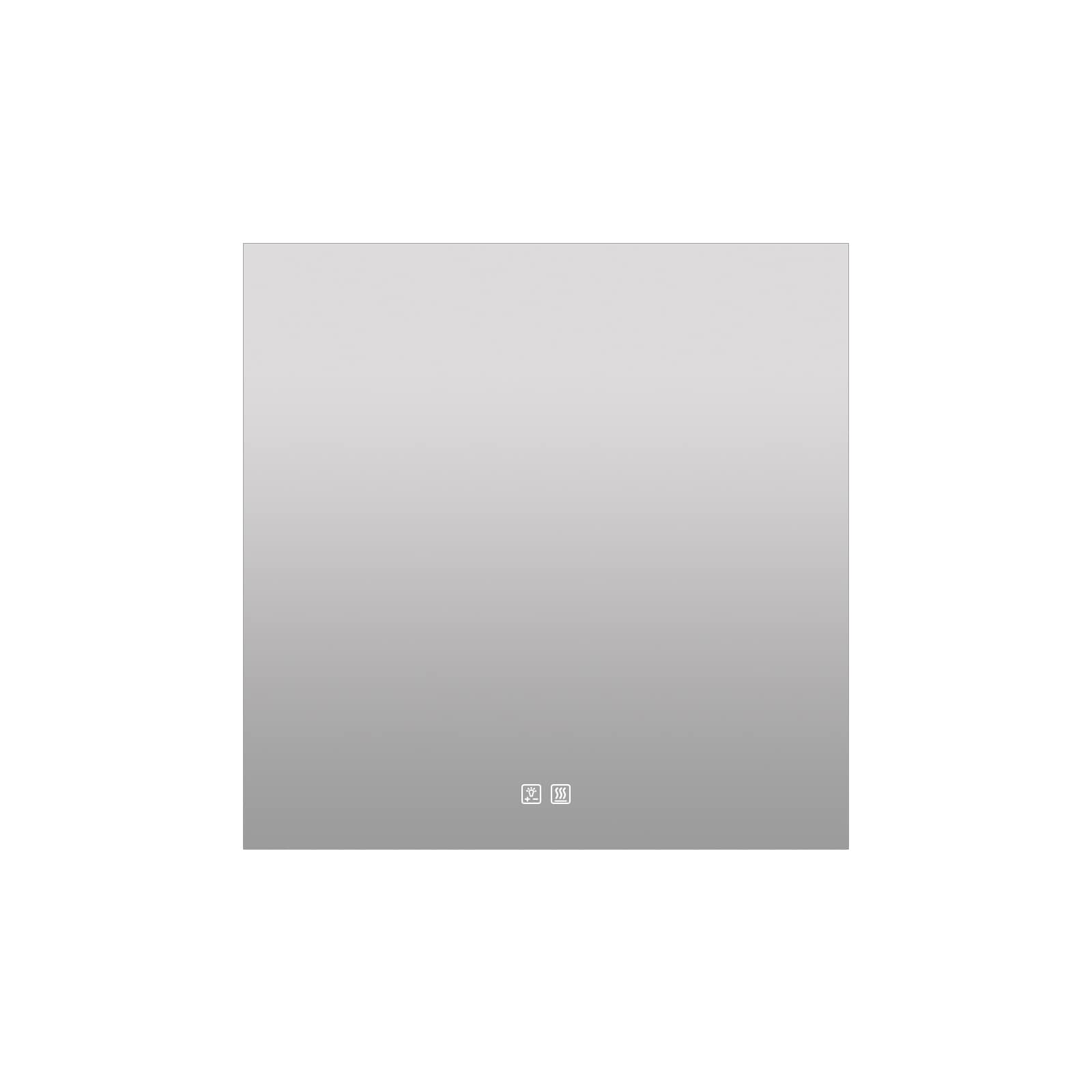 FurniFusion MA043030TD-OL 30-in x 30-in Polished Frameless Square Dimmable LED Lighted Fog Free Bathroom Vanity Mirror ( Silver )