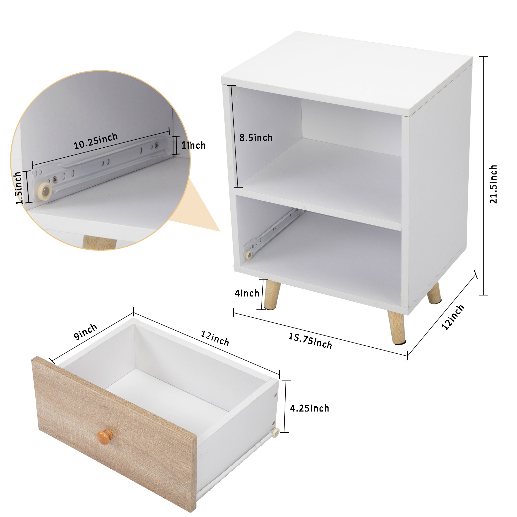 Kahomvis MIX-QPN1-185 nightstands - View #3