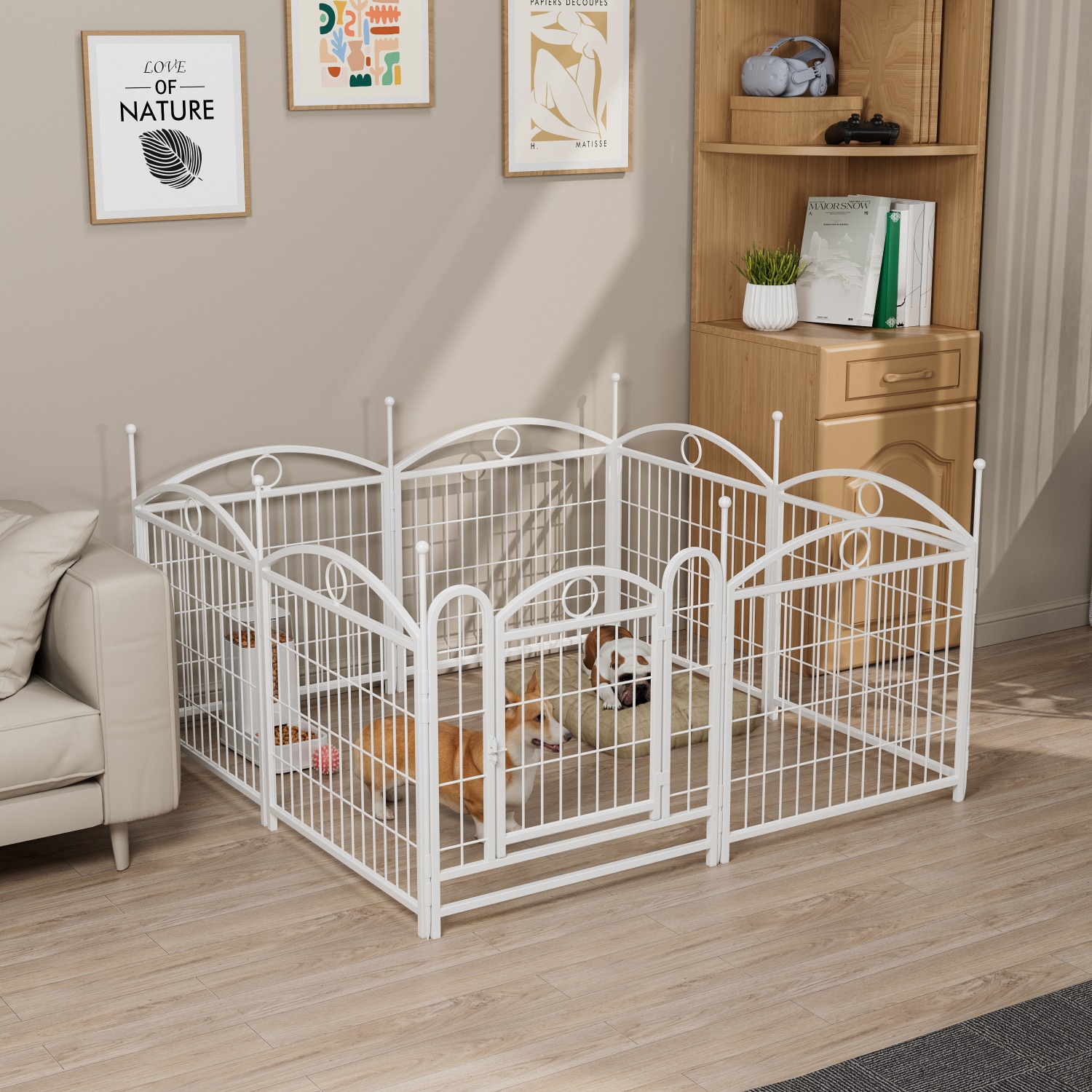 Streamdale Furniture  Dog Playpen 24'' 8 Panel Metal Pet Fence