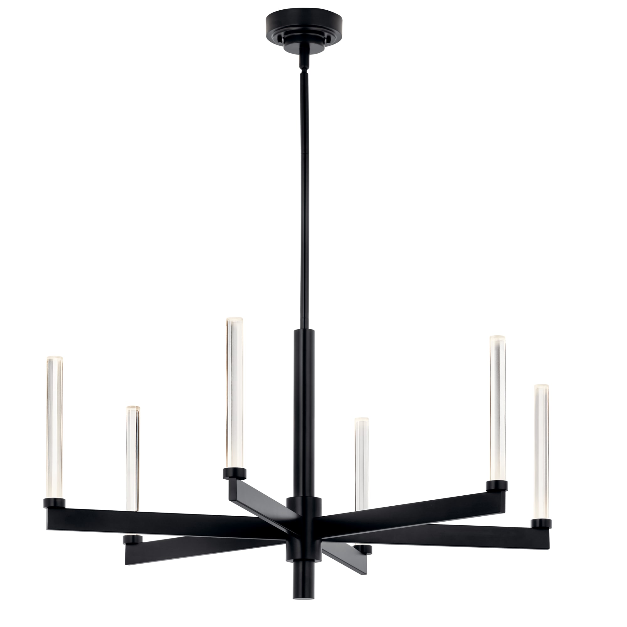 Kichler 52667BK Sycara 6 -Light Black Modern/contemporary Integrated LED Crystal For Use in Bedrooms, Dining Rooms, Foyers, Kitchens, Living Rooms Chandelier
