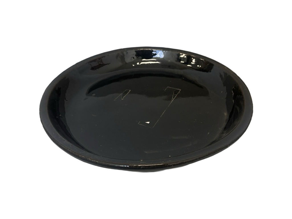 allen + roth GO2025-143 11.6-in Black Glazed ceramic Plant Saucer