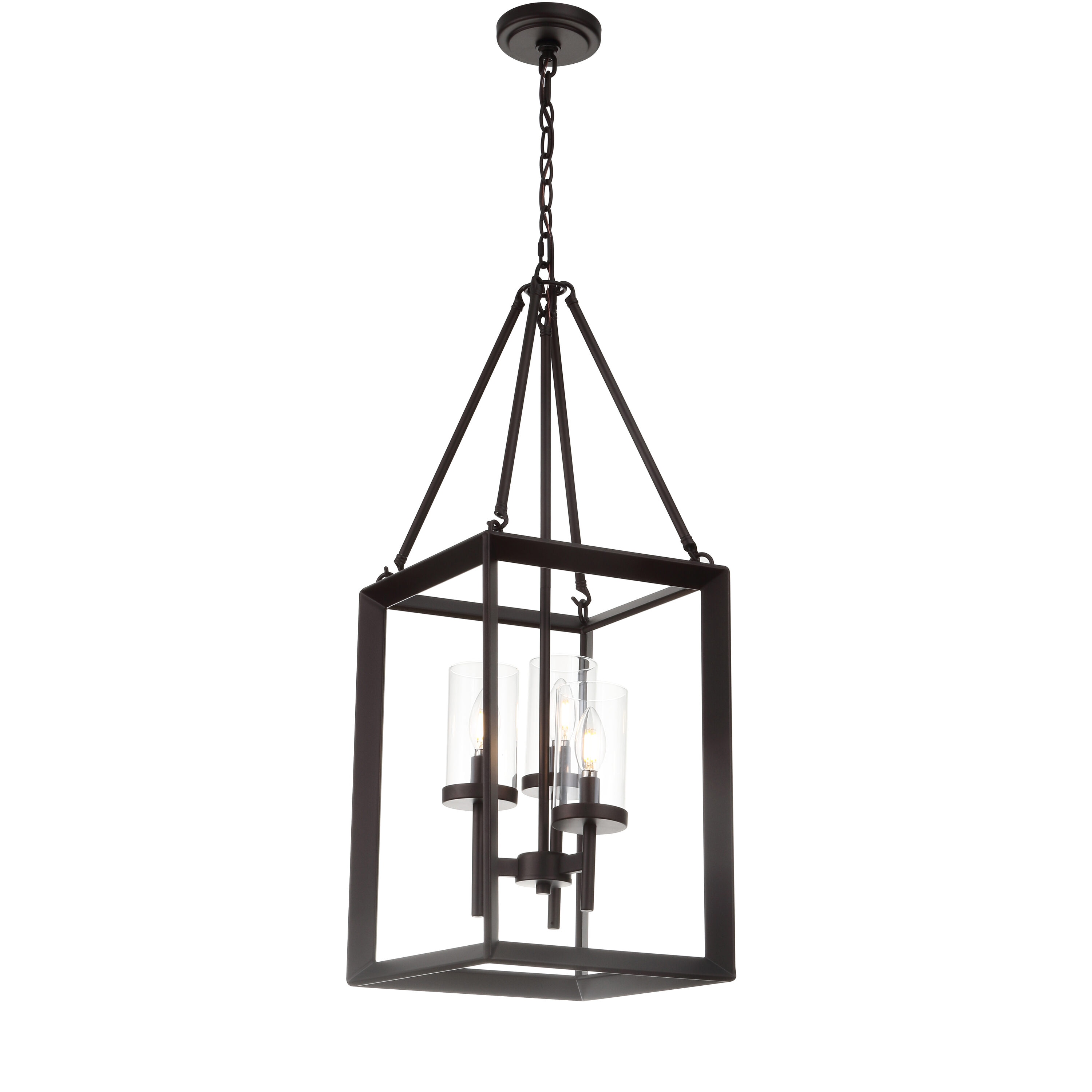 Geometric Bronze 12" LED Glass Pendant Light