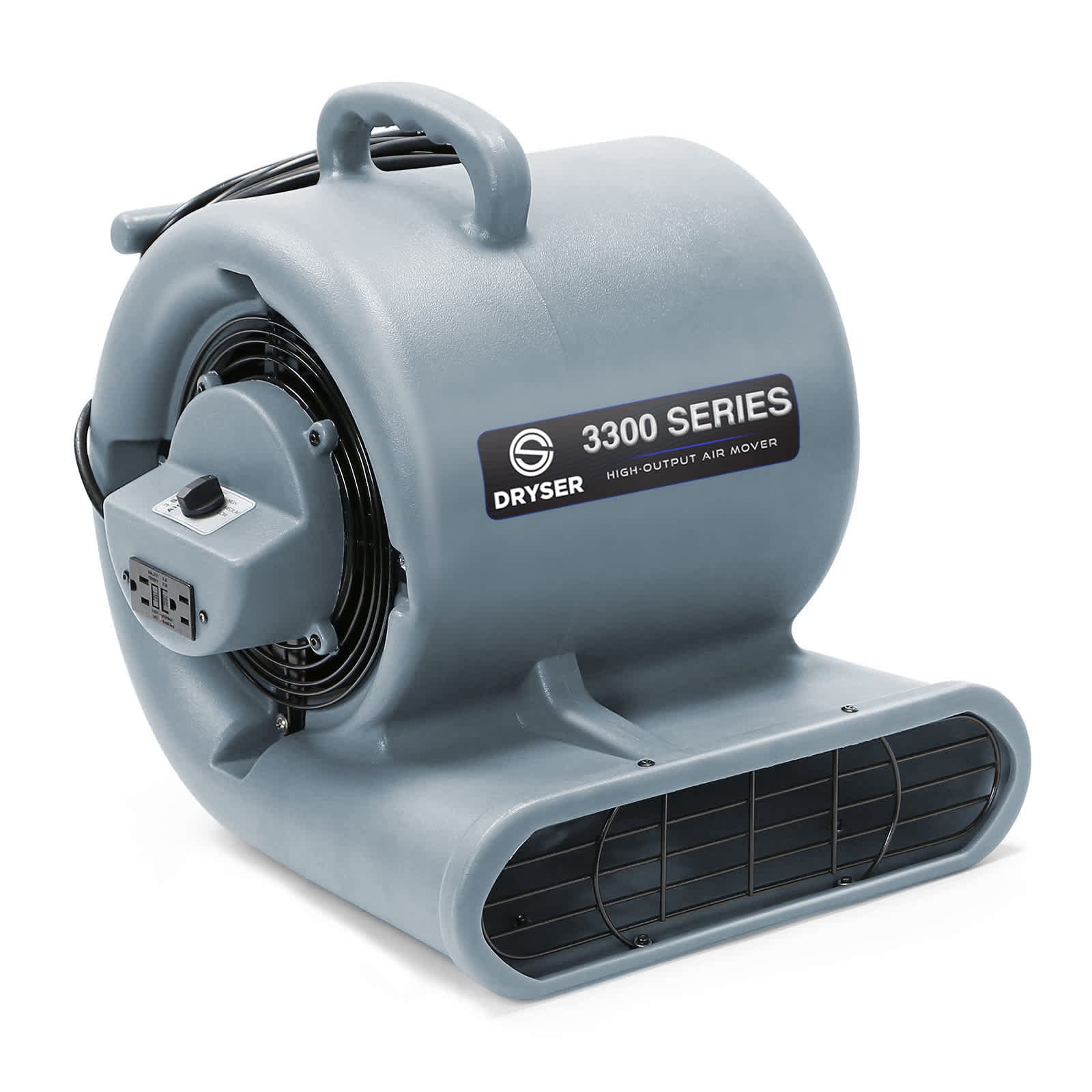 Dryser JAN-DRY-3300 1/3 HP 3 Speed Stackable Air Mover and Carpet Dryer w/ 2 GFCI Outlets