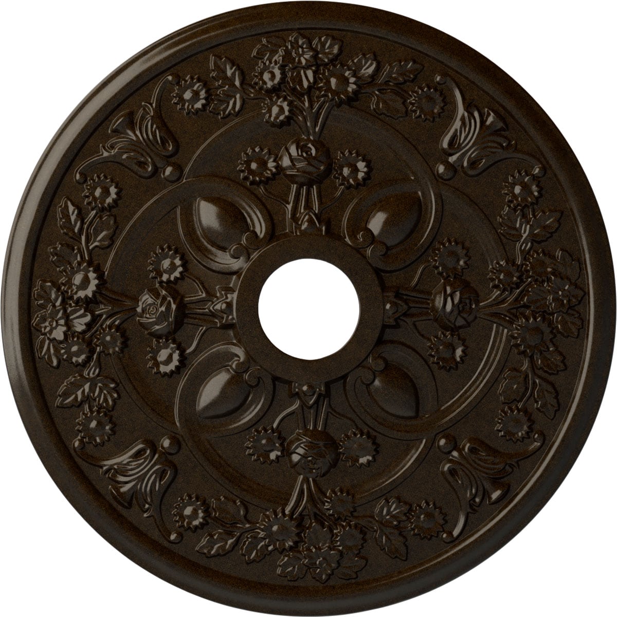 Ekena Millwork CM30ROBZS Rose 30.875-in W x 30.875-in L Painted Bronze Polyurethane Whole Ceiling Medallion