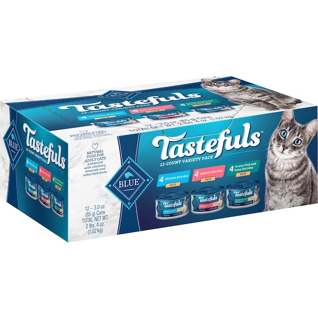 Blue Buffalo Tastefuls Cat Indoor Variety Pack - Salmon, Chicken, Ocean