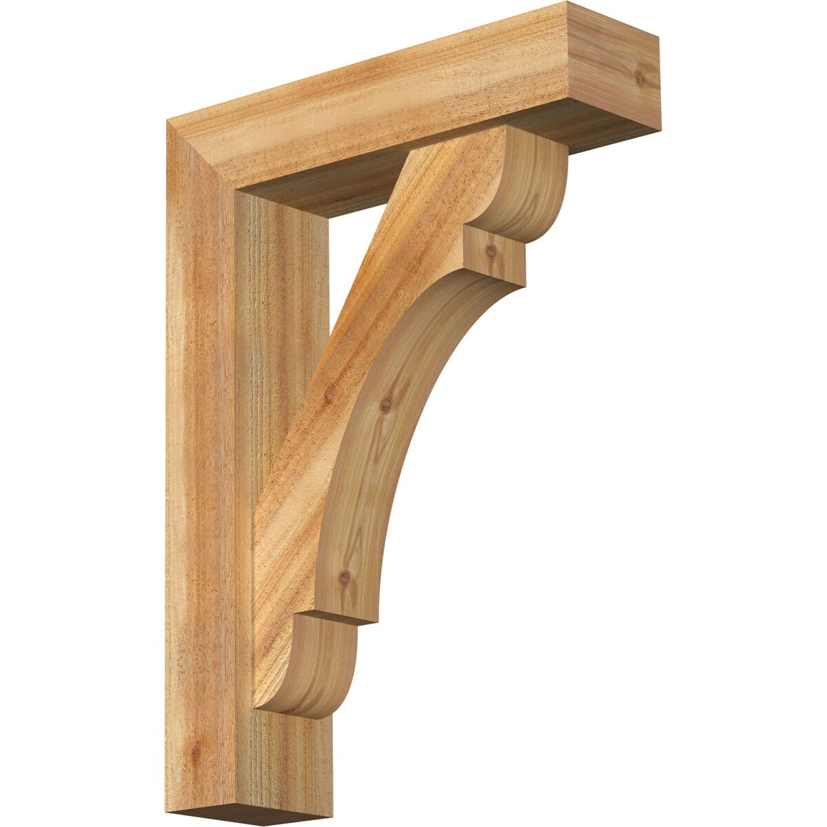 Ekena Millwork 1463443 Olympic block rough sawnbracket with offset brace 6-in x 22-in x 30-in Western red cedar Brown Wood Standard bracket