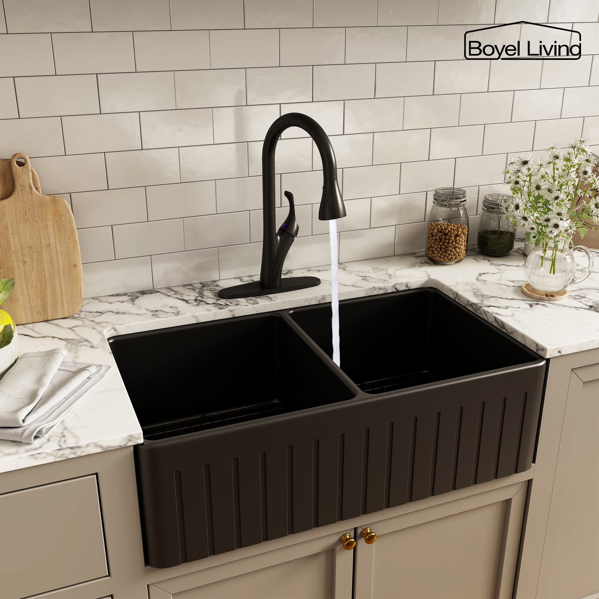 Brushed Gold Single Handle Brass Bathroom Faucet