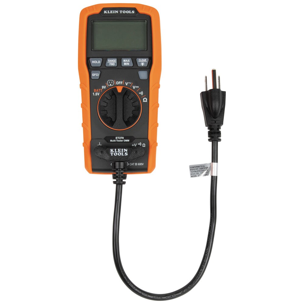 Klein Tools Digital Gfci Receptacle Multimeter 600-Volt in the