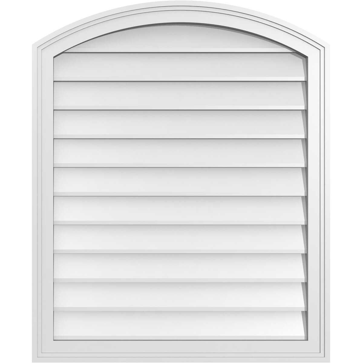 Ekena Millwork GVPAR28X3402SN 28-Inches x 34-Inches Off-white Round top PVC Gable Louver Vent