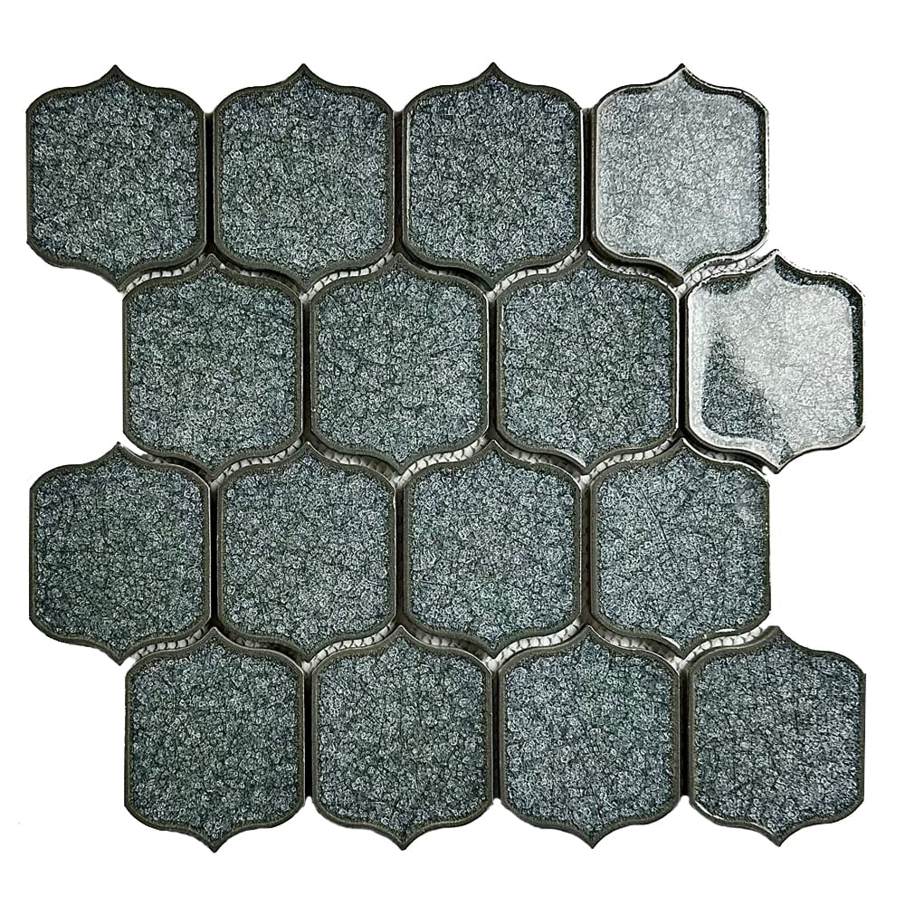 Abolos LWSNEW0101-BH Mont Blue 12-in x 12-in Glazed Porcelain Stone look Arabesque Mosaic Wall Tile ( 11-sq ft Carton )