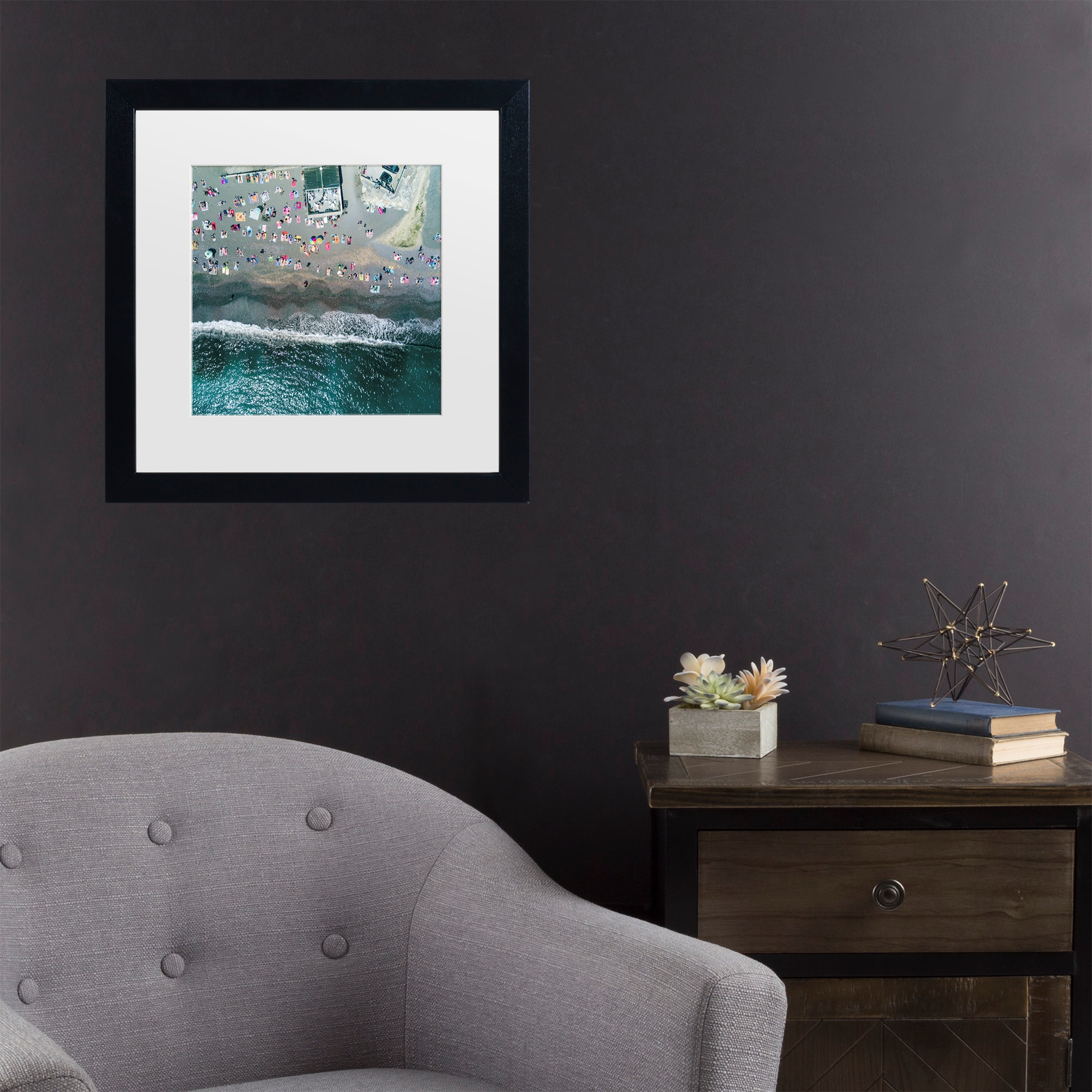 Trademark Fine Art 1X10878-B1616MF Under The Heat Zhou Chengzhou Black Frame Wood Framed 16-in H x 16-in W Modern Canvas Print