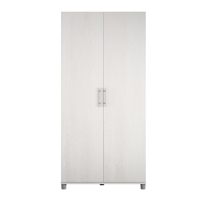 Ameriwood Home Camberly 35.68-in W x 74.31-in H Wood Composite Ivory  Oak/Magnolia Oak Freestanding Utility Storage Cabinet in the Utility Storage  Cabinets department at