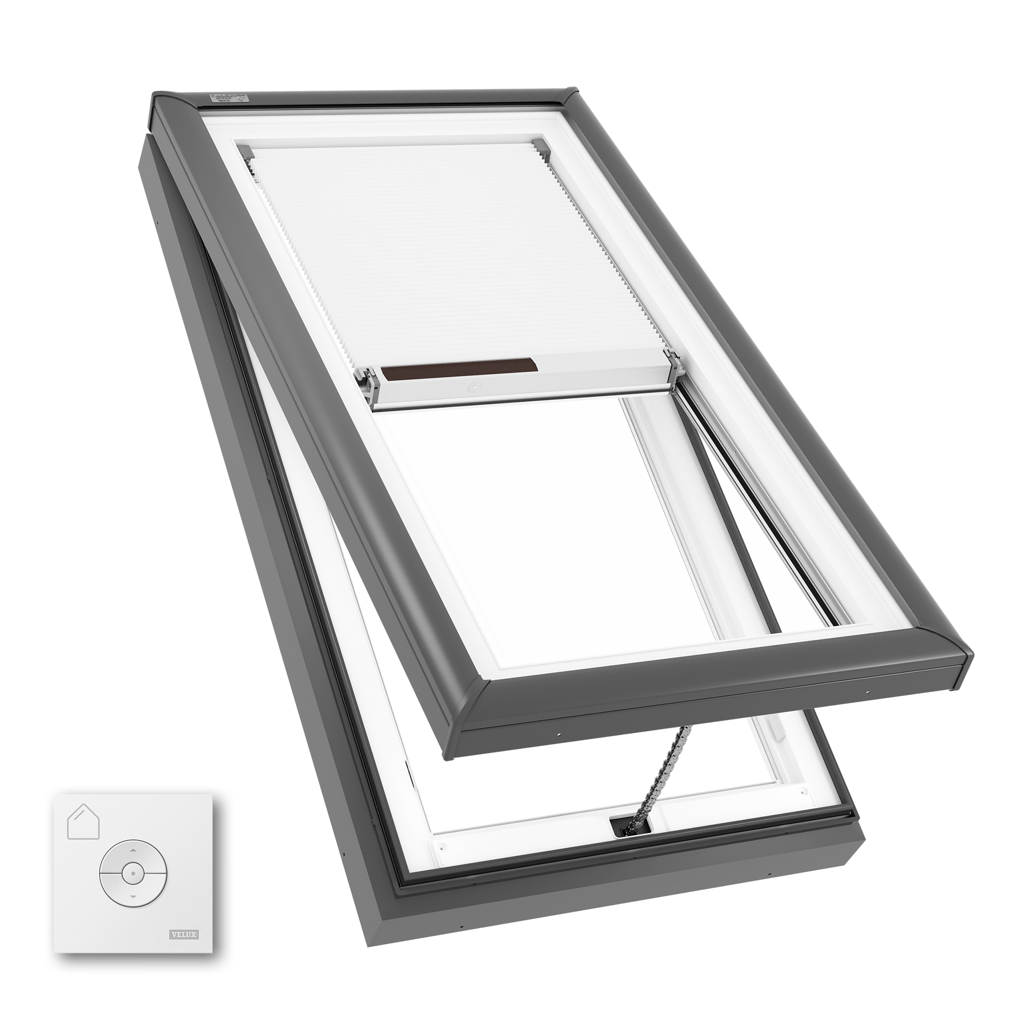 VELUX VCM 2246 2004S 22-1/2-in x 46-1/2-in Venting Curb mount Aluminum Skylight with Laminated Low-E argon Glass Room Darkening Shade