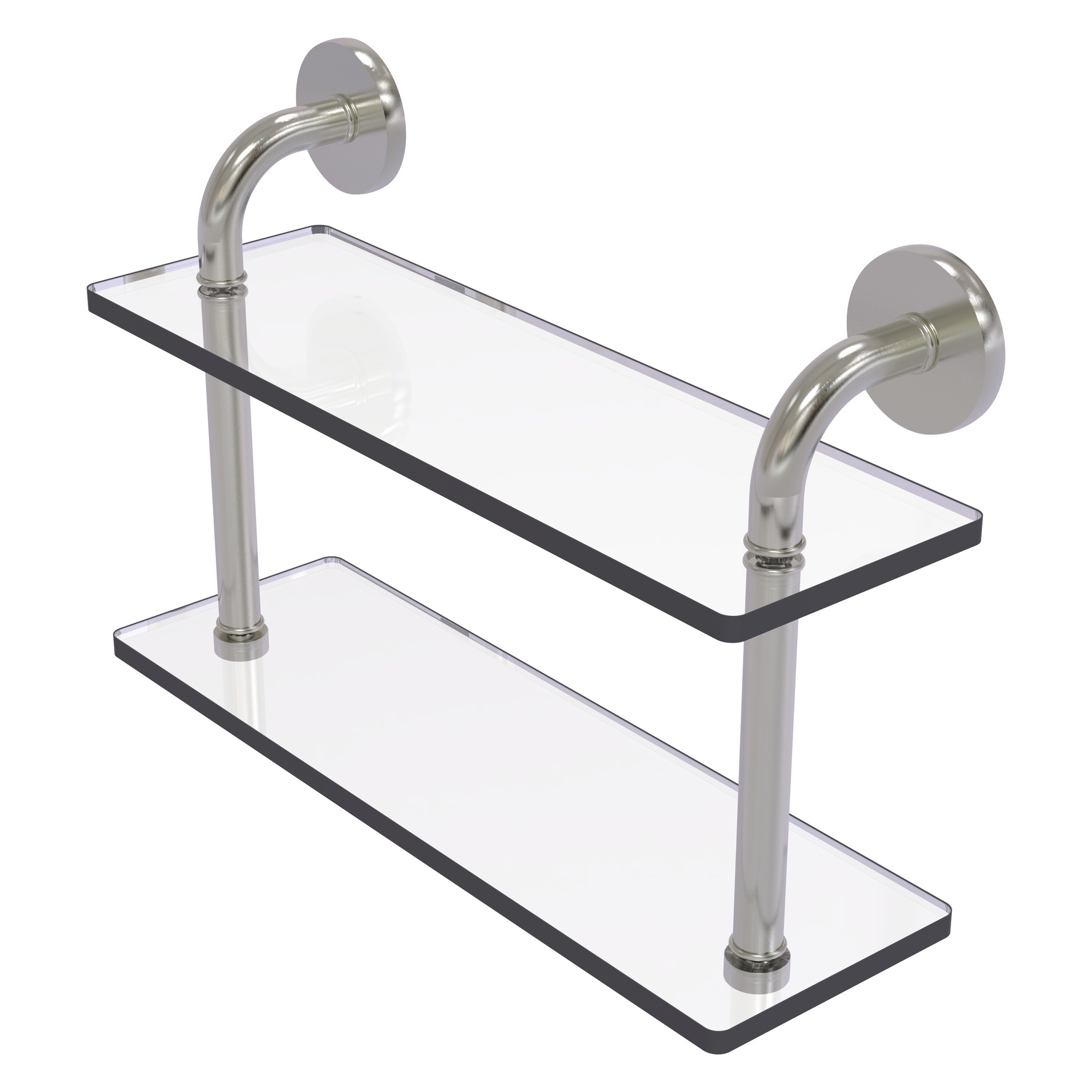Allied Brass RM-2-16-SN Remi Satin Nickel 2 -Tier Wall mount Bathroom Shelf ( 5-in x 11-in x 5-in )