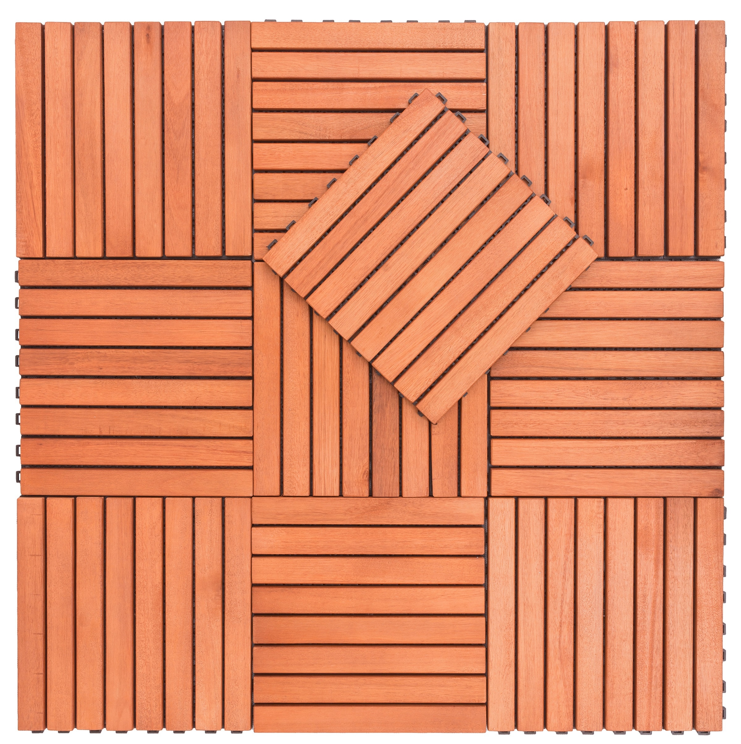 Maocao Hoom 11-in x 11-in Brown Prefinished Pressure Treated Wood Deck Tile (8.4-sq ft)