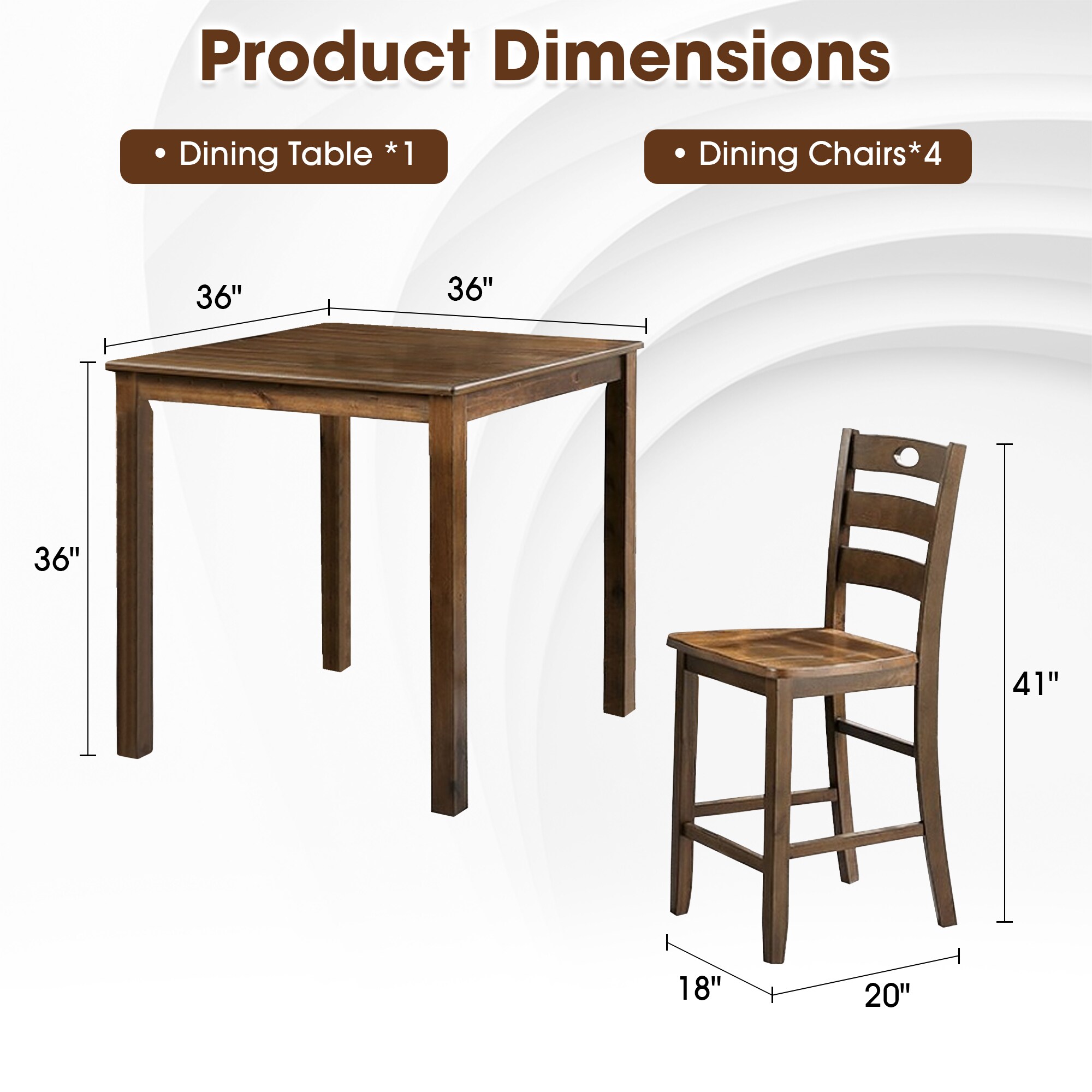 IHOMEadore MDFM3419WN-PT-5PK Dining-Sets - View #4